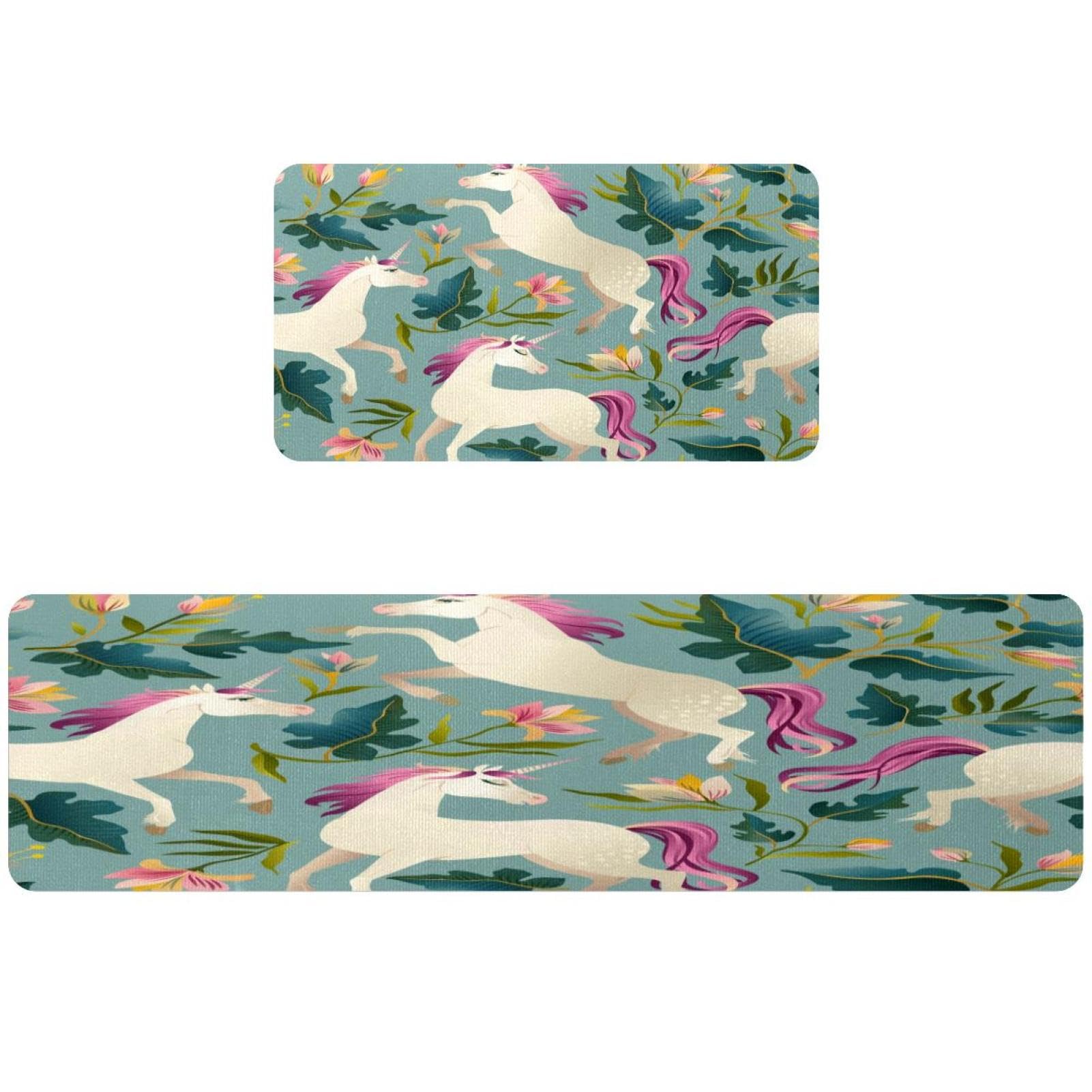 Tapis de cuisine licorne floral pour égayer votre buanderie et vos couloirs