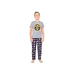 Ultra Game NBA Official Youth 2 Piece T-Shirt & Lounge Pants Pajama Set, Denver Nuggets, Boys Sizes, 10-12