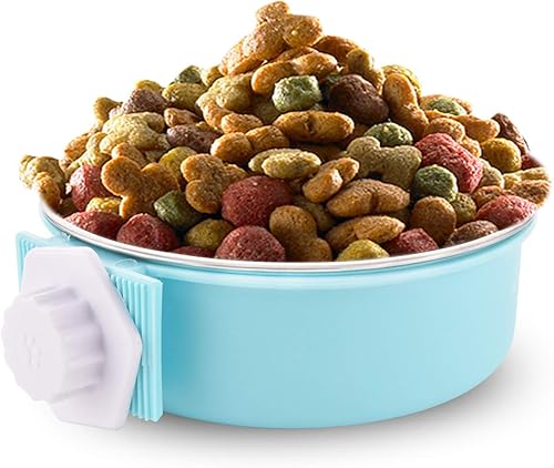 Miniatura 9 de Cuenco para perro, cuencos de agua para perrera, cuenco extraíble de acero inoxidable colgante para mascotas, para perros, gatos, cachorros (grande,