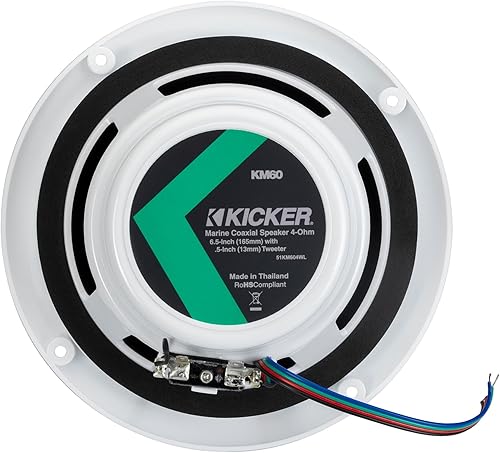 Miniatura 7 de KICKER 49KM604W KM 6.5" 4Ω altavoces coaxiales marinos - par