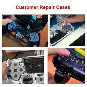 10 Sets Silicone Conductive Rubber Pads Replacement for Playstation 5 PS5 Controller Parts for BDM-010 DualSense 5 L1 R1 L2 R2 Adhesive Button Changing Keypad Repair Replacement Part Tool Kit(1.0)
