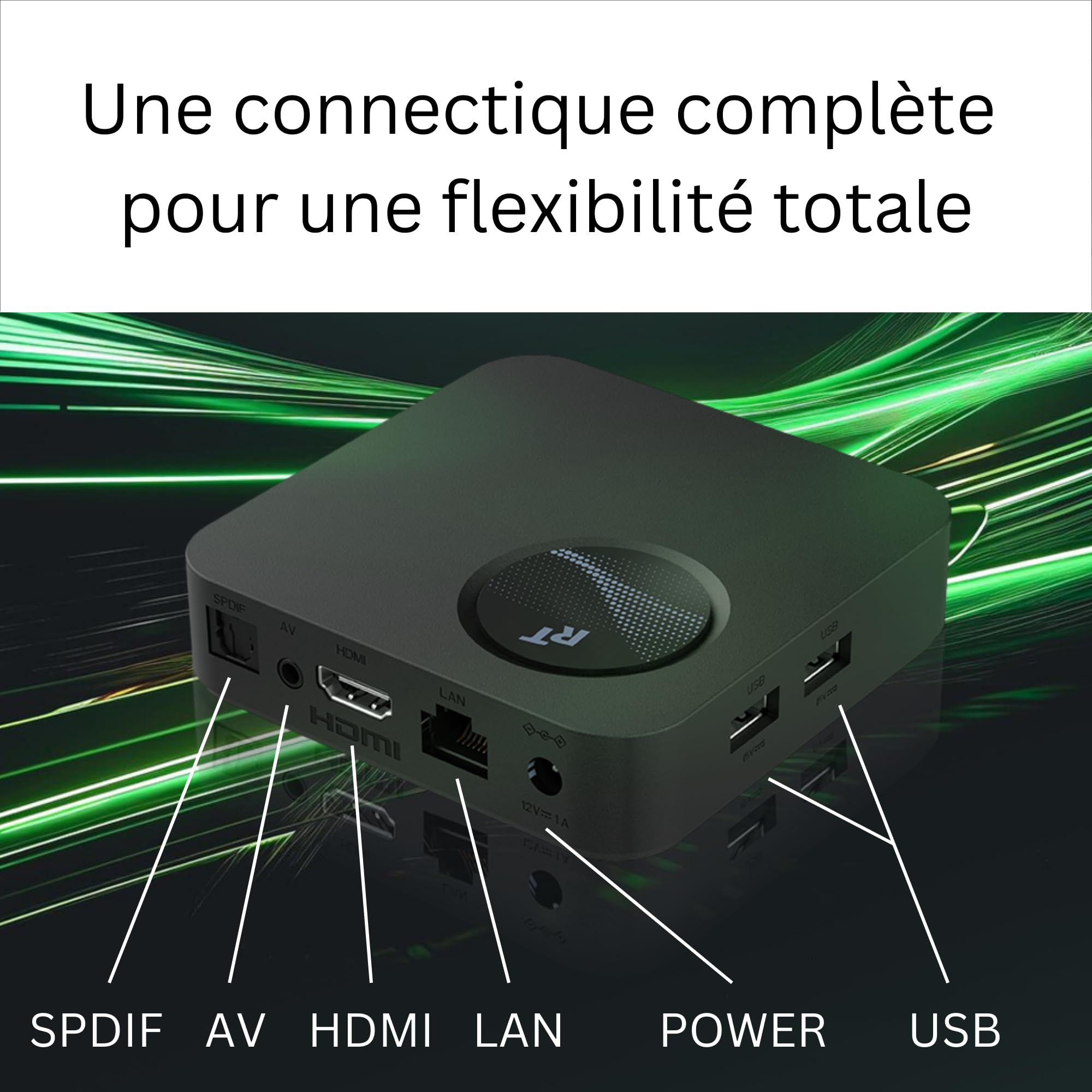 GX1 Box TV 4K - Google TV 14 [4GB RAM, 32GB ROM] Lecteur Multimédia Smart TV, Prend en Charge Netflix & Prime en 4K, AI-Upscaling, HDR10+, WiFi 6, LAN