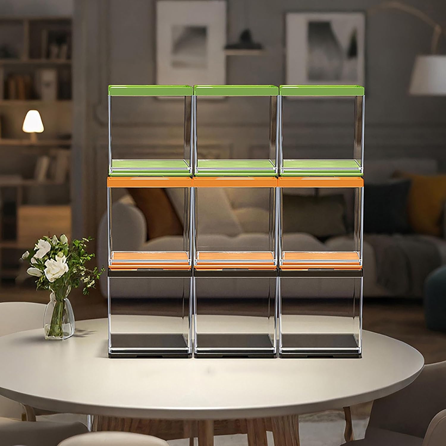 Small Betta Fish Tank, Stackable Small Fish Bowl for Temporary Space,Acrylic Tiny Cube Tank for Beta Fish Sea Monkeys Shrimp Snails(A)