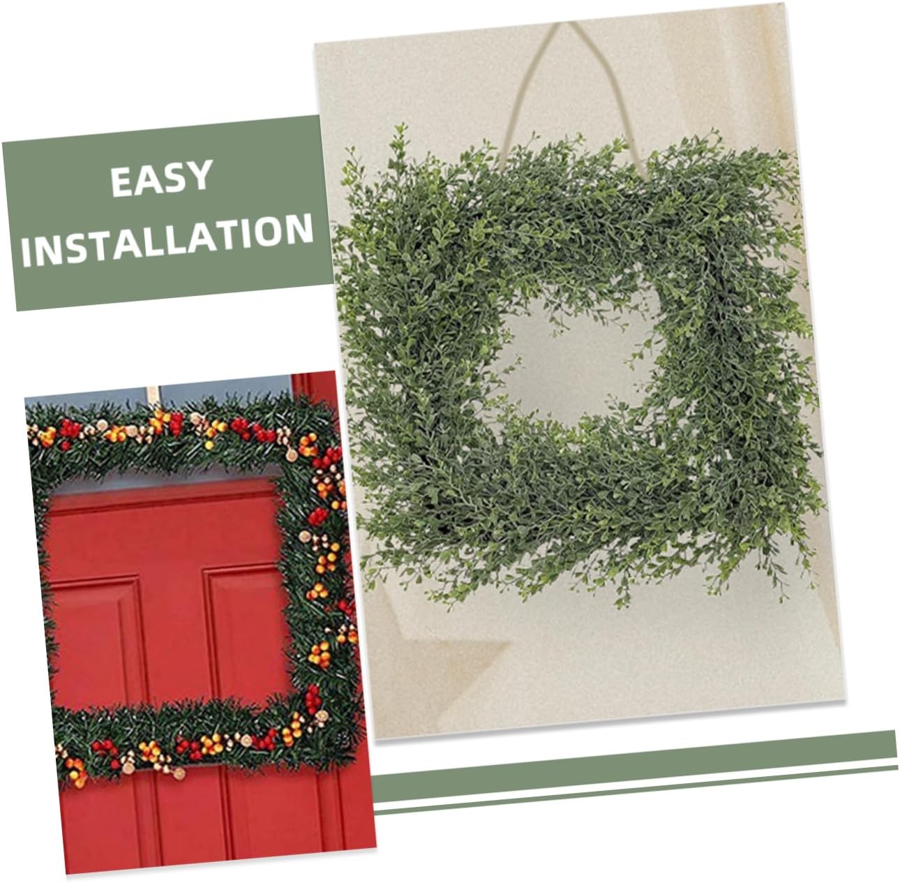 Cabilock 3Pcs Square Shaped Wreath Frame Metal Wreath Rack for DIY Crafts Home Decorations and Floral Arrangements for Creating Beautiful Wall Art