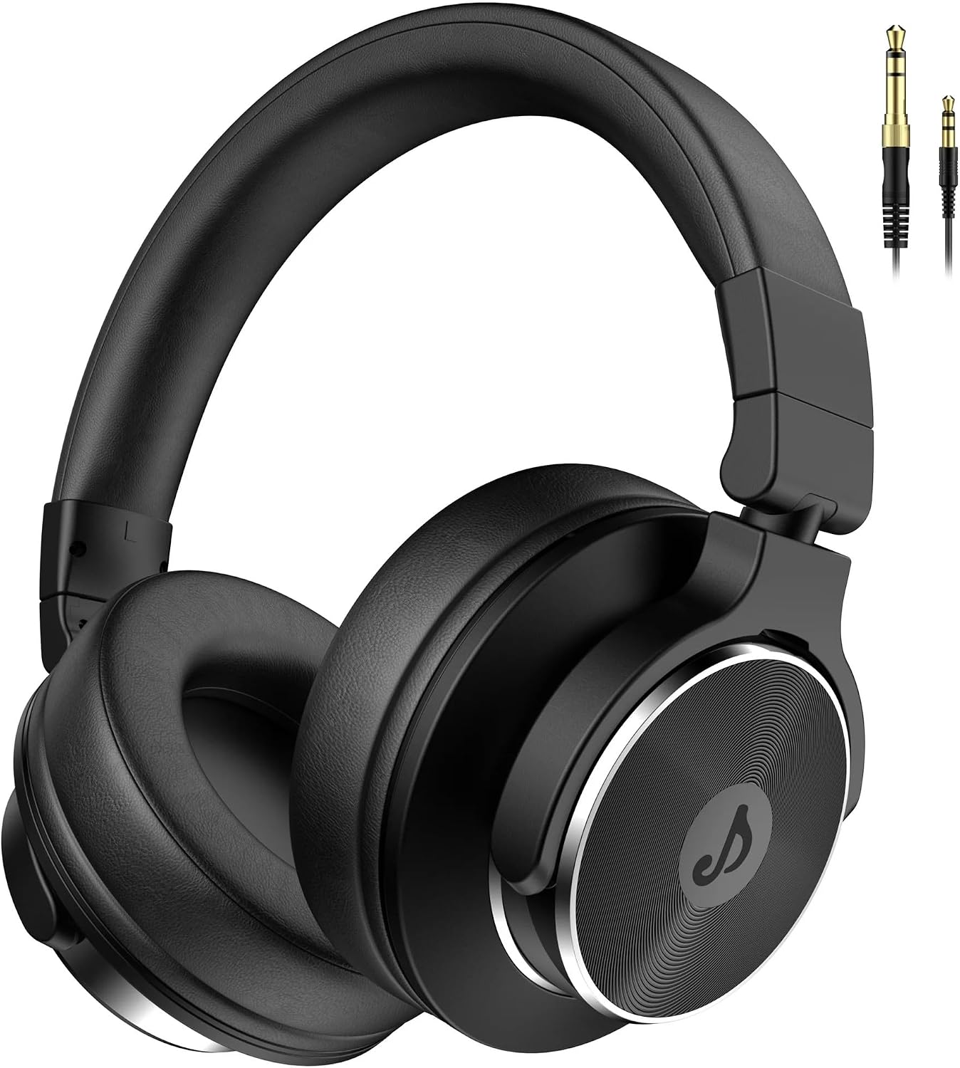 DJ Headphones Over Ear Wired Headphones Monitor & Mixing, Studio Headphones with 50mm Neodymium Drivers and 1/4 to 3.5mm Jack