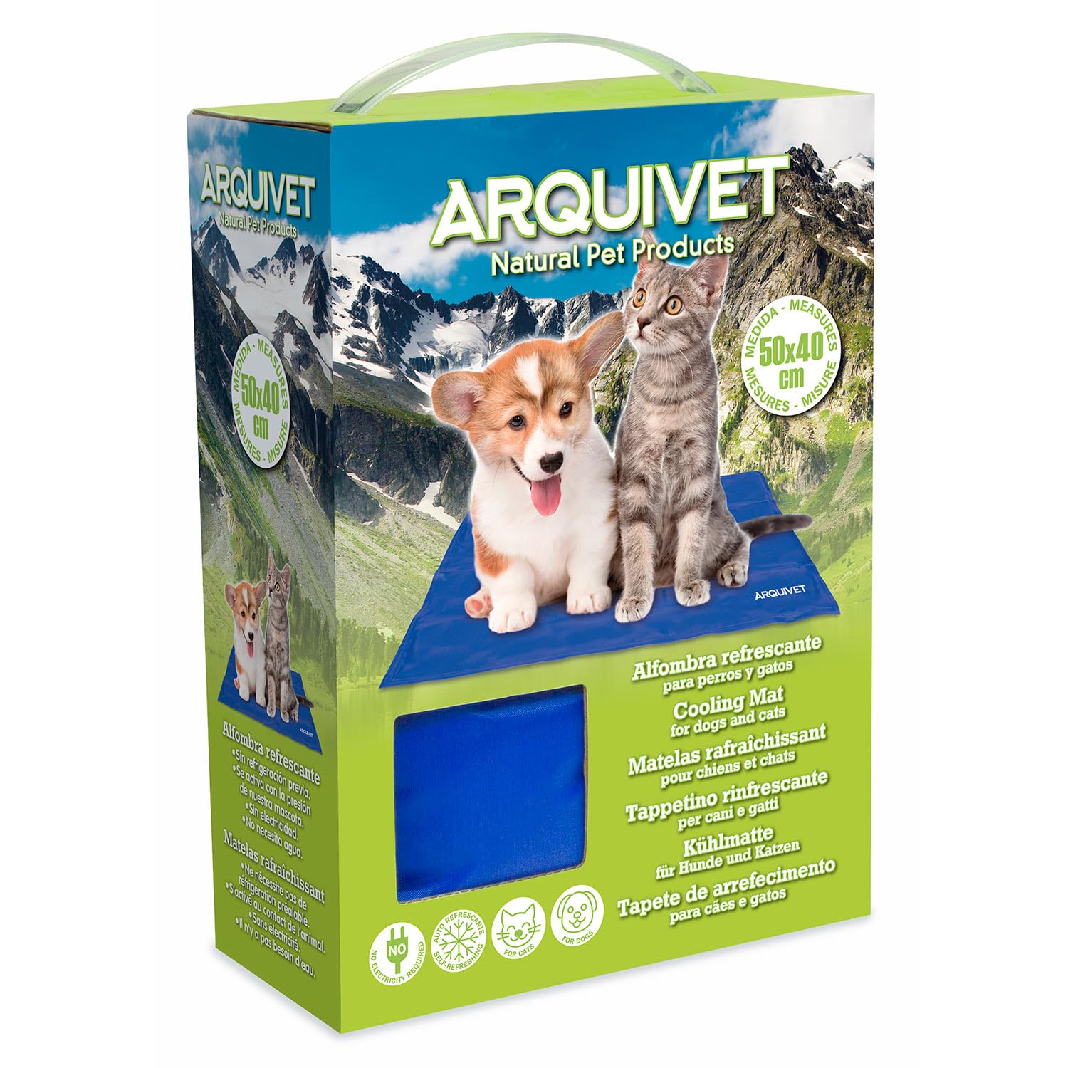Arquivet- Alfombra refrescante para Perros y Gatos 40x50, Alfombra autorefrigerante, Pet cooling Mat, Alfombra refrescante para Mascotas