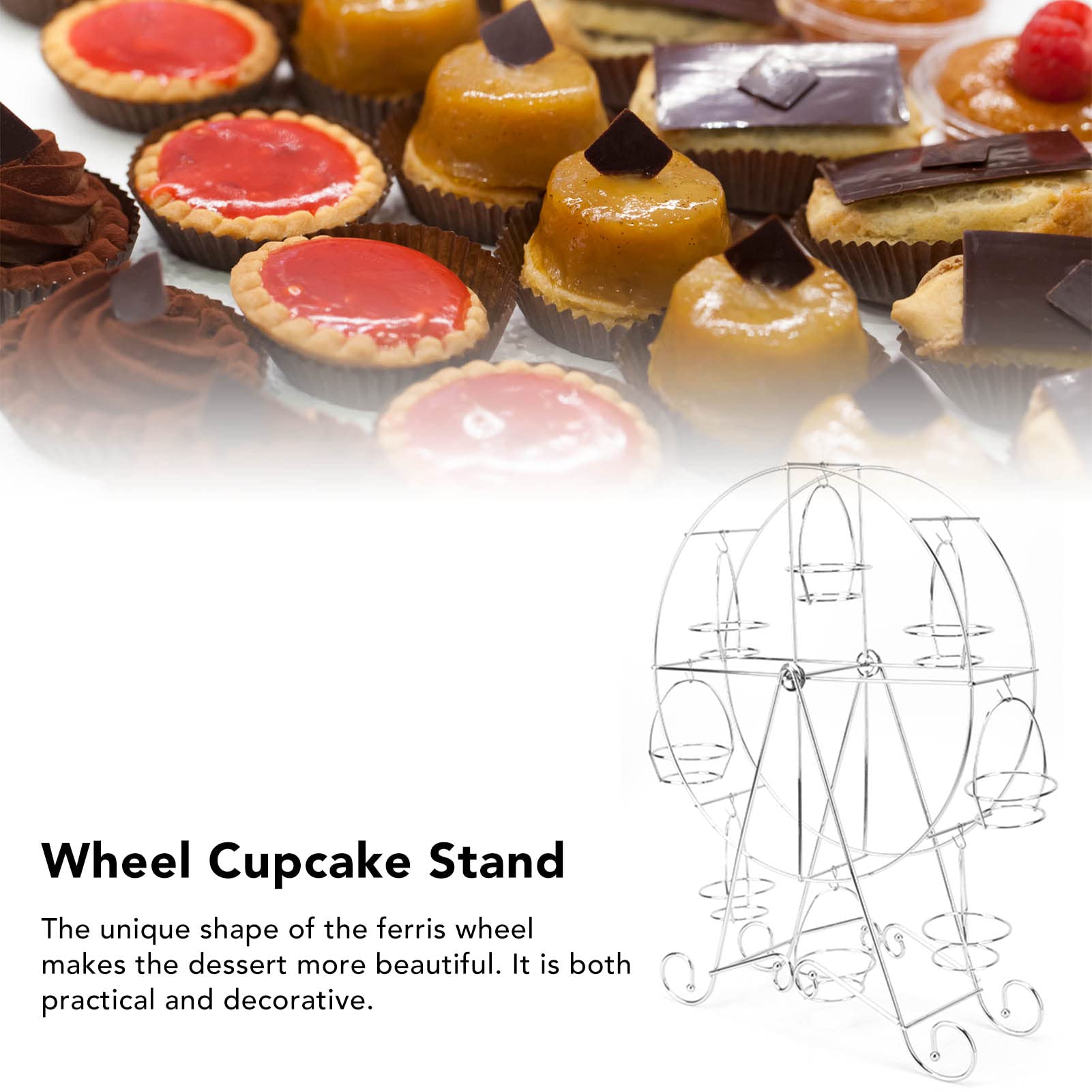 BEIJIALY Reuzenrad Cupcake Standaard, Cupcakes Houder Rek, 8
