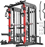 Vista 1 de pooboo Multi-Functional Machine Power Cage, 2000LB Squat Rack, LAT-Pull Down System, Dual Pulley Cable Crossover System, Home Gym Workout Machine