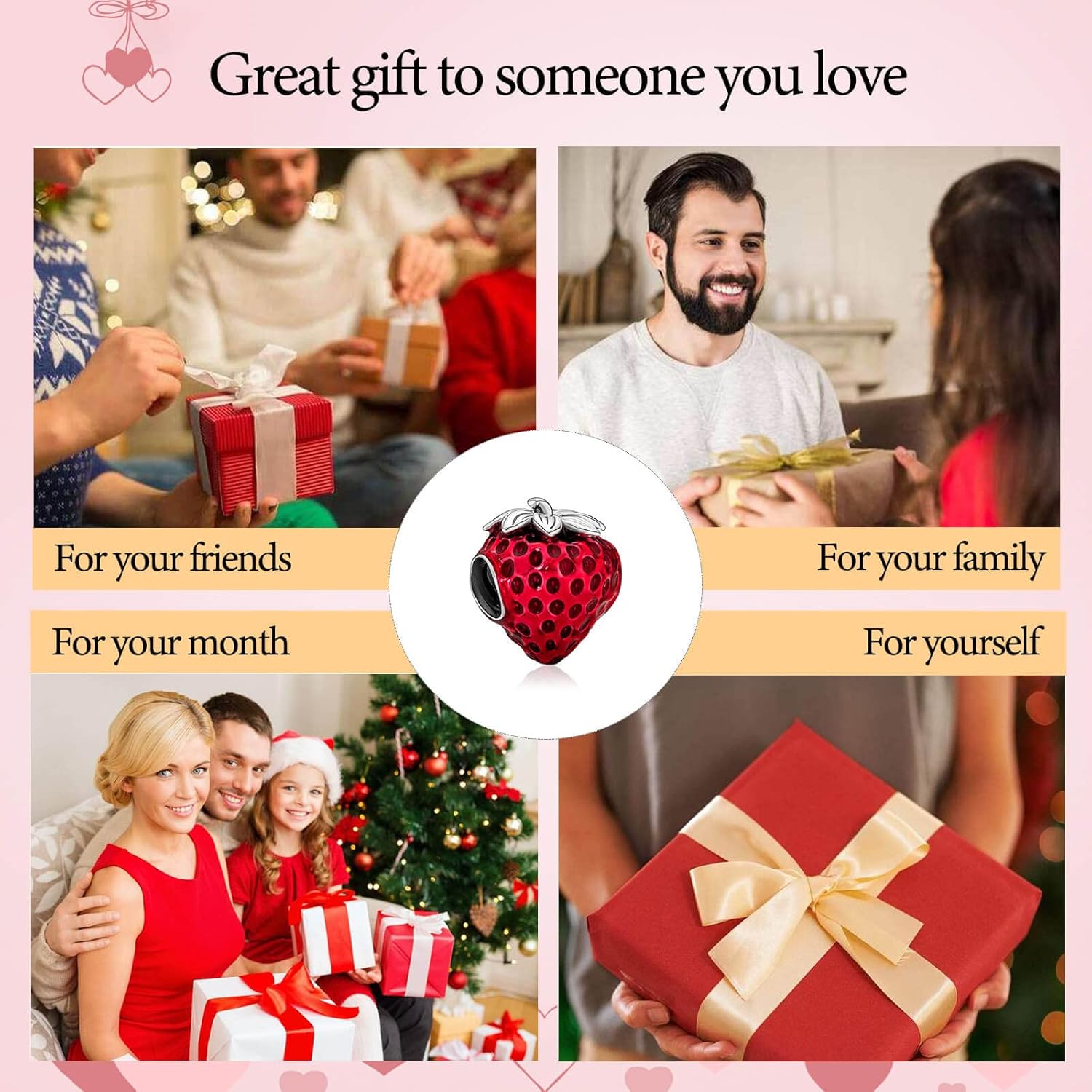 VALGACLS 925 Sterling Silver Family Love Mom Mouse Heart Charms for Bracelets Necklace Valentine's Day Mother's Day Jewelry Charm for Women - Image 6