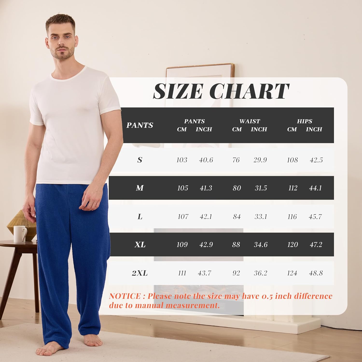 Vulcanodon Mens Fleece Pajama Pants Soft Plush Lounge Bottoms with Pockets and Button Fly Warm Cozy Sleep PJ - Image 7