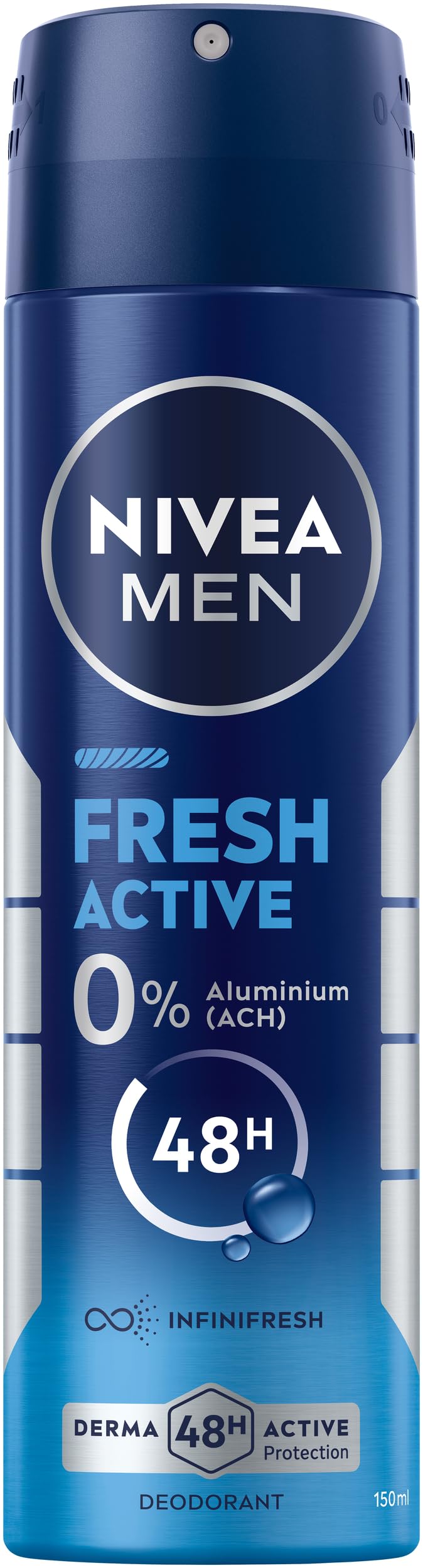 NIVEA MEN Fresh Active Deospray, Deodorant mit einzigartiger INFINIFRESH Formel für 48h Schutz, Deo ohne Aluminium mit Meeresextrakten und frischem Duft (150 ml)