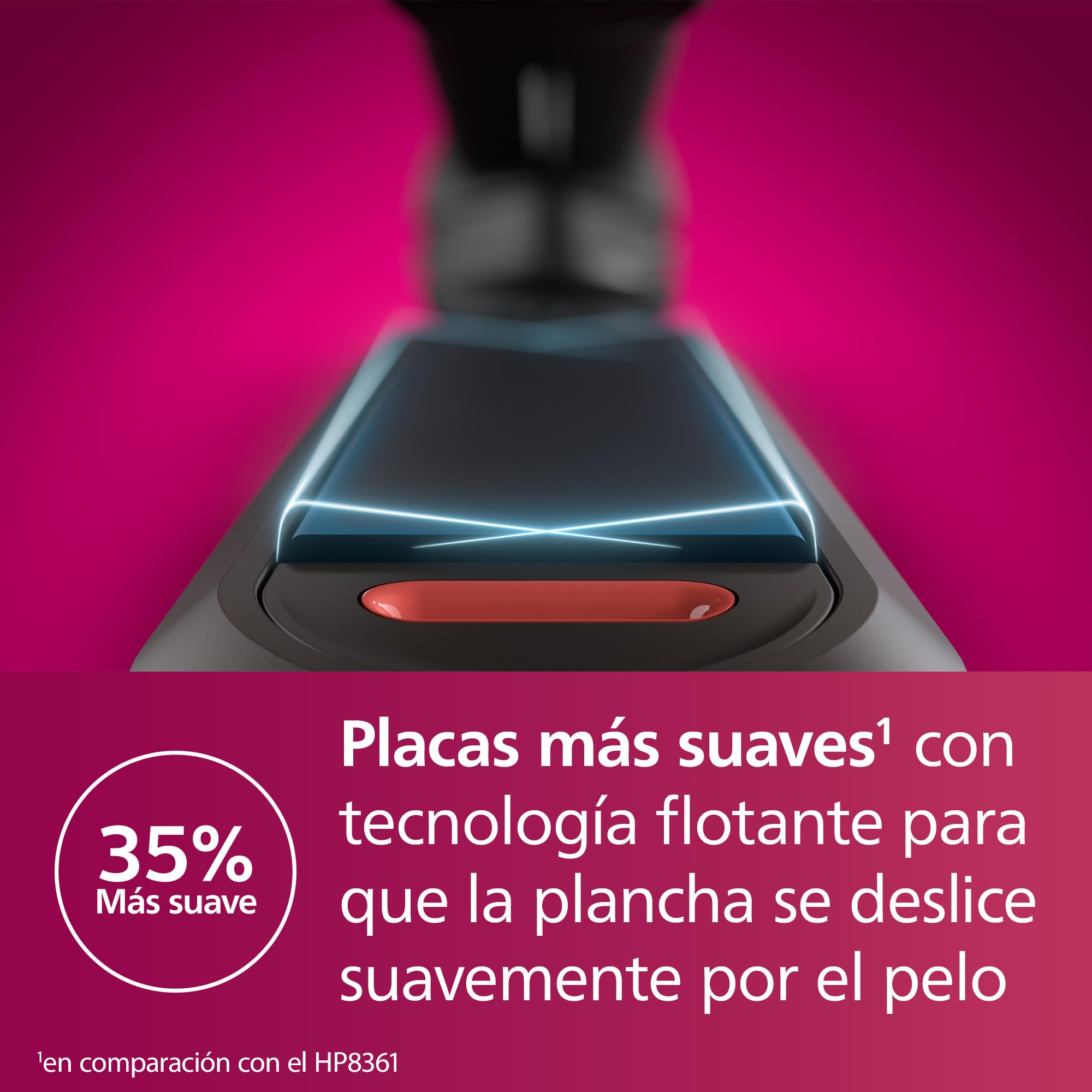 Philips Plancha de pelo serie 7000 con tecnología ThermoShield, Iones, Placas de 105mm de Largo Flotantes con Aceite de Argan, 50% más rapida, BHS732/00, Azul