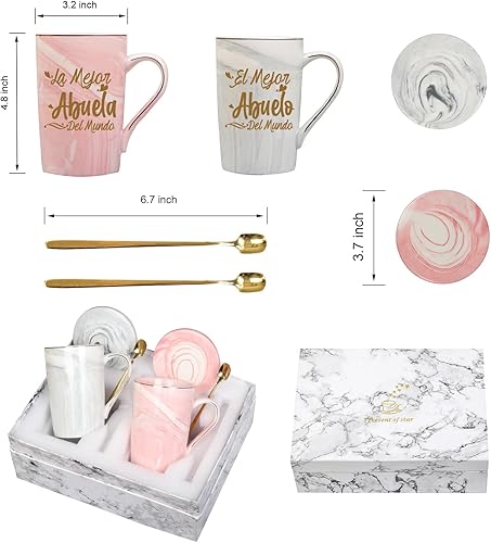 Miniatura 6 de WENSSY Taza La Mejor Abuela Del Mundo y La Mejor Abuelo Del Mundo, Regalos de Abuela y Abuelo en español, regalos de cumpleaños para abuela y abuelo