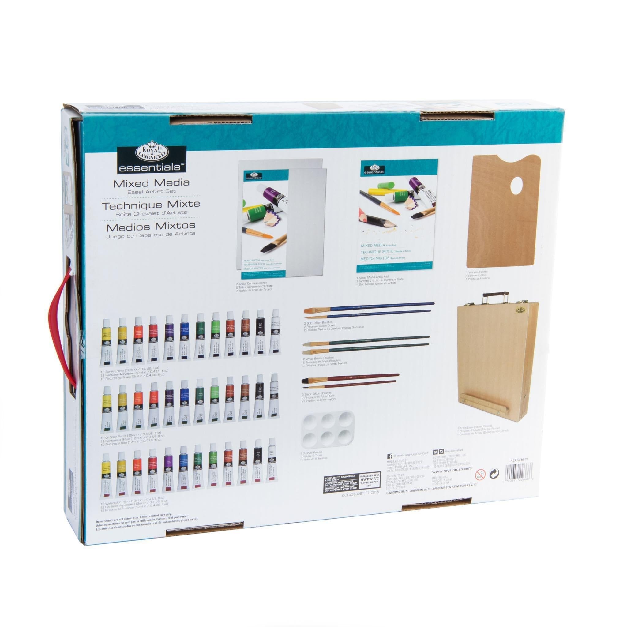 Royal & Langnickel Acryl - Paquete de 48 tubos de pintura acrílica y pinceles, multicolor