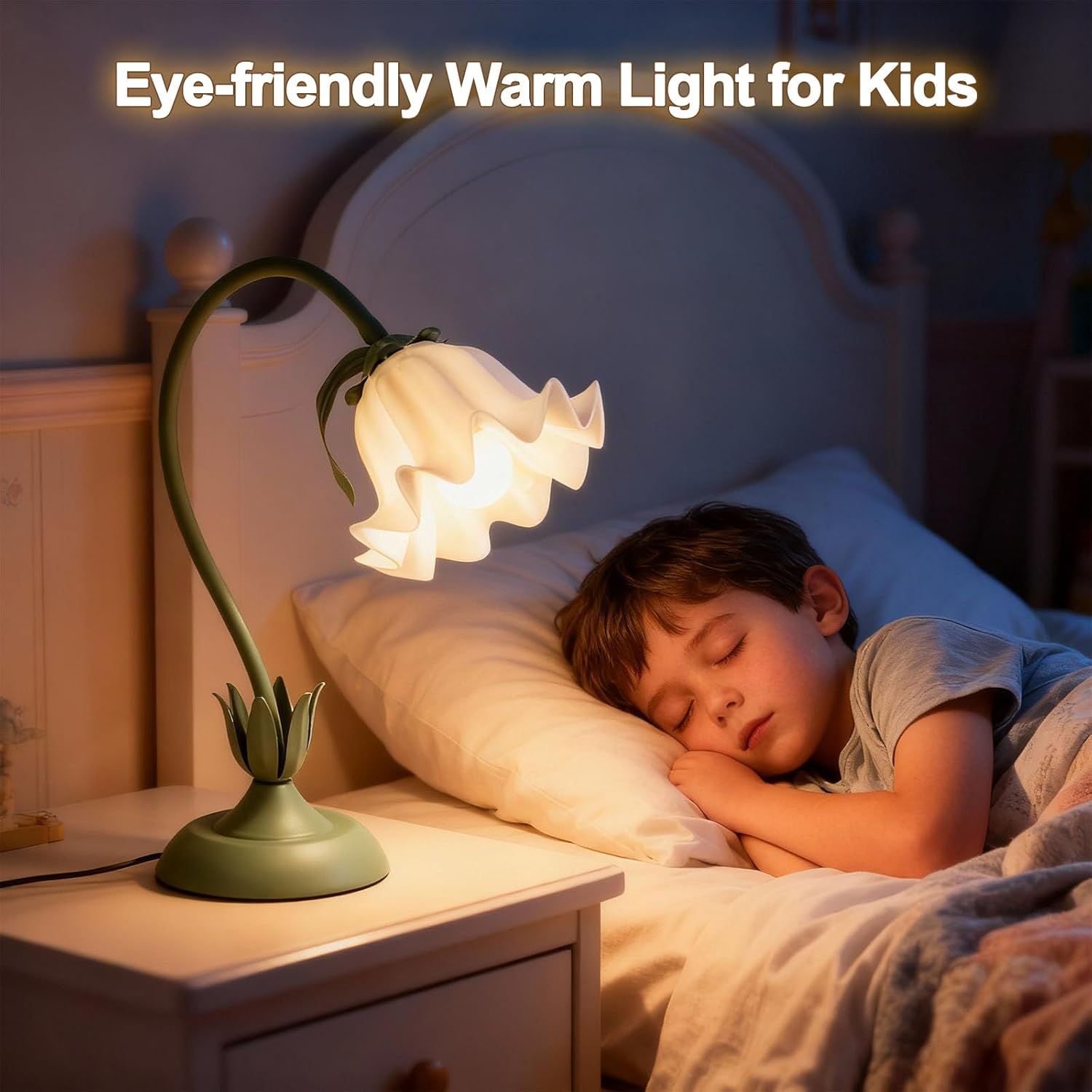 Flower Lamp LED Reading Light - Flower Table Lamp 3 Color Modes, Vintage Desk Lamp with E26 Bulb, Bedside Lamps for Bedroom, Living Room, Home Decor