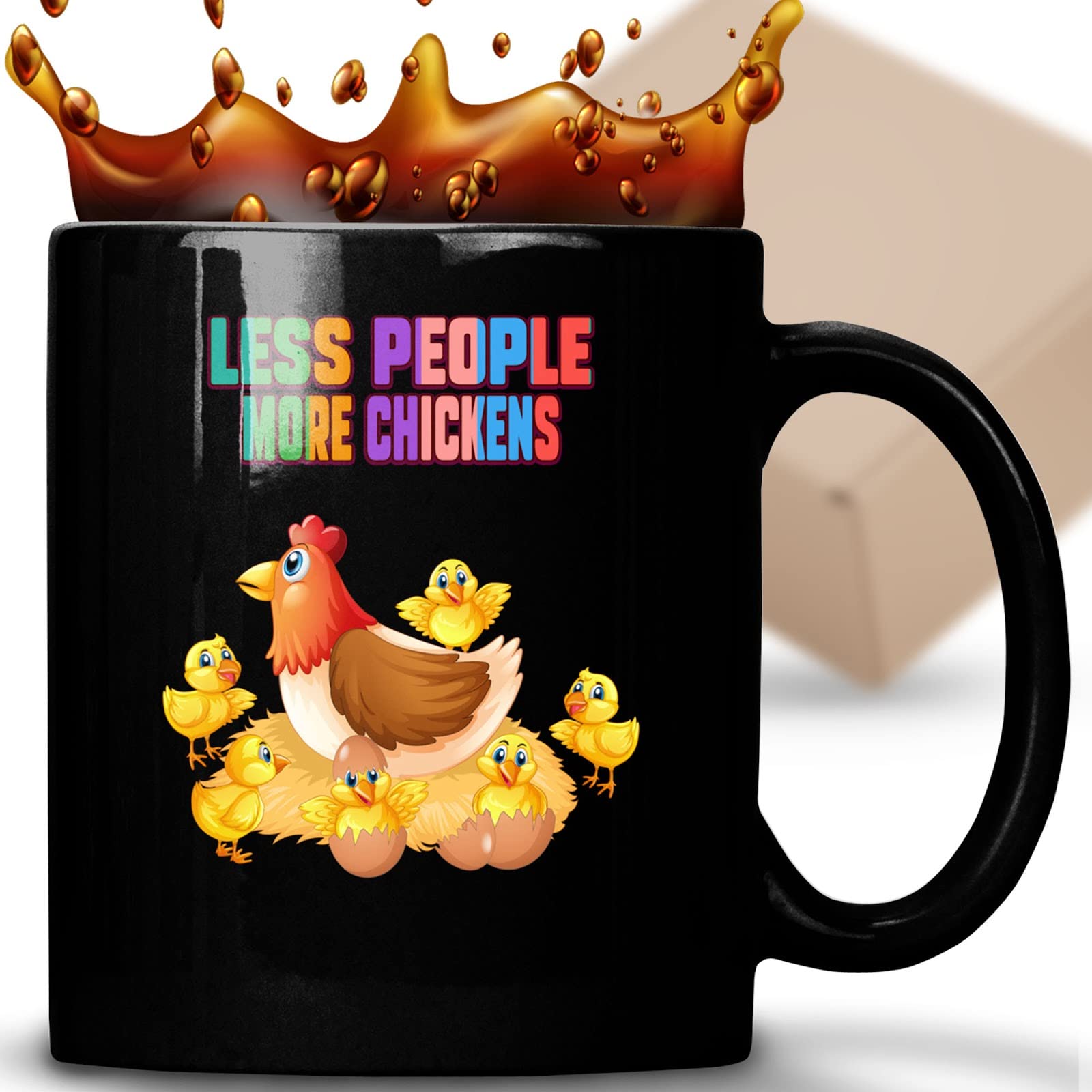 GenericCoffee Mug Less People More Chickens Funny Animal Lover for Guys Gifts for Men Women Coworker Family Lover Special Gifts for Birthday Christmas Funny Gifts Presents Gifts 485827