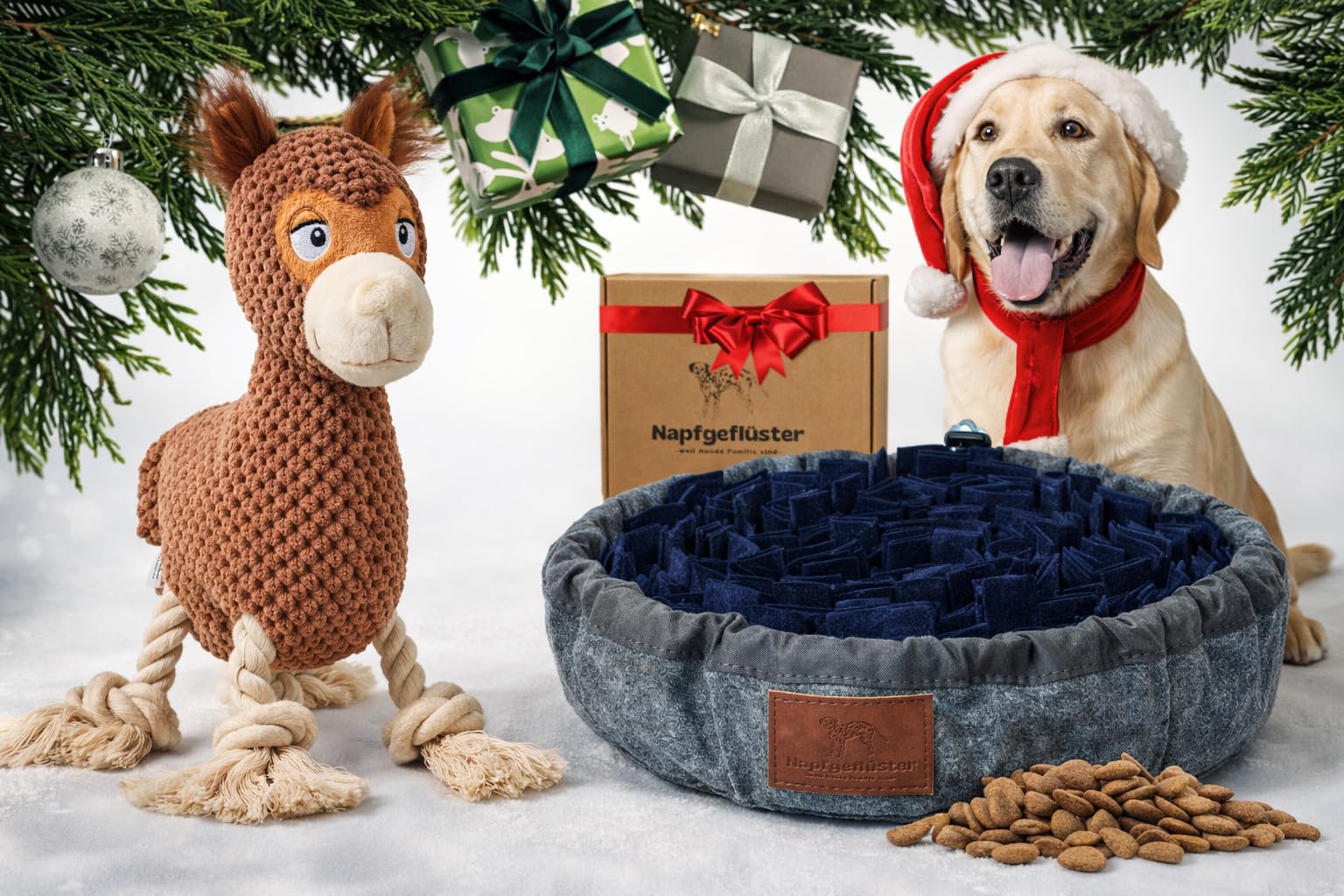 Hunde-Spielzeug Bundle – Schnüffelteppich BALU & Alpaka Bruno – Intelligenzspielzeug, Futterteppich & Plüschhundespielzeug – Beschäftigung, Training & Kauen – Für alle Hunderassen