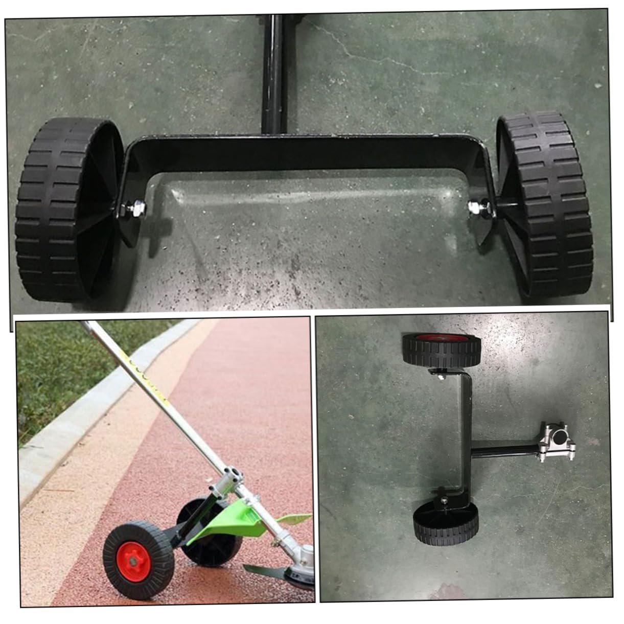 2piezas Recortadora De Hilo Ruedas Soporte Para Herramientas De Jardinería Ruedas Para Cortacésped Compatible Mochila y Montaje Lateral
