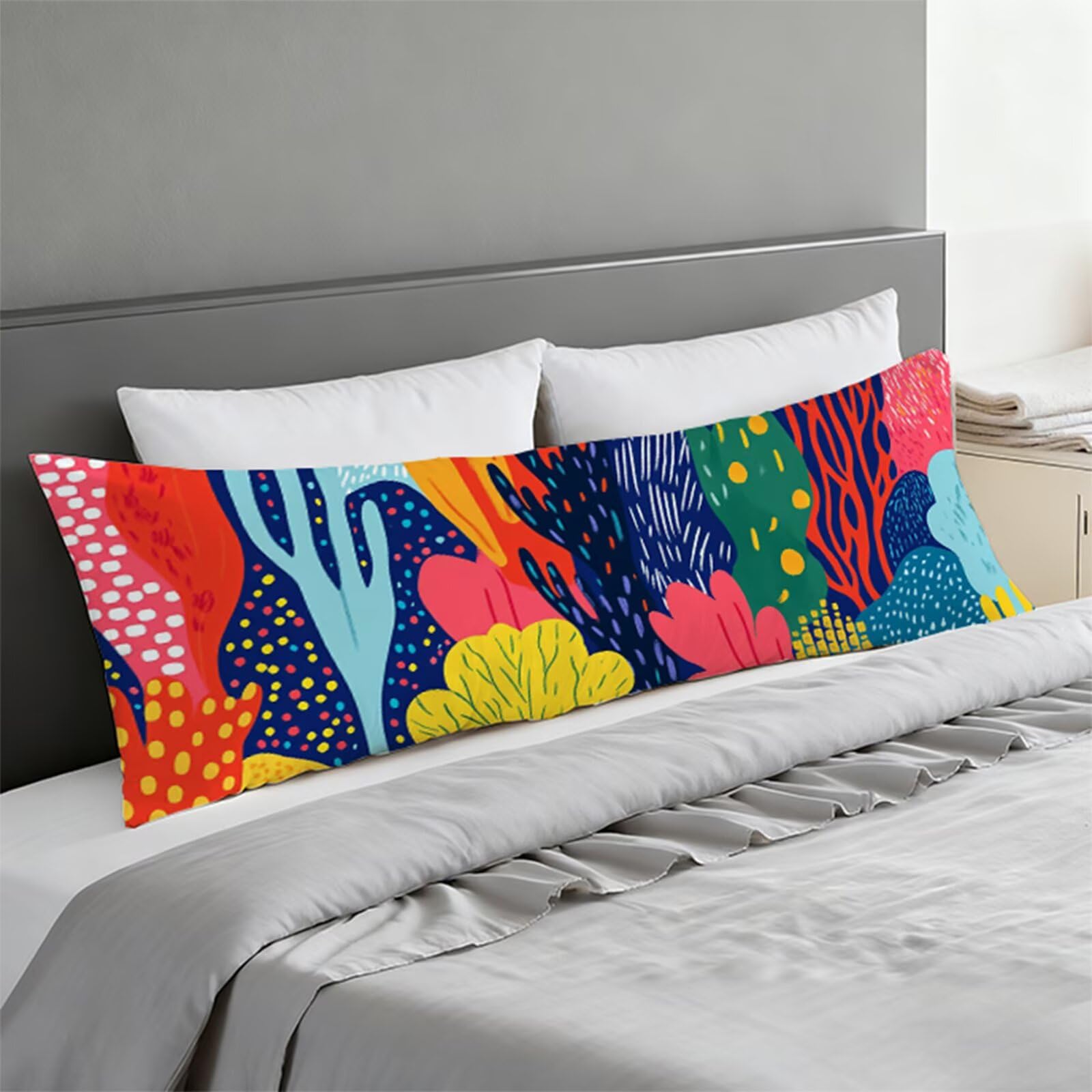 Poszewka na poduszkę do spania na boku, abstrakcyjna poszewka na poduszkę, 50 x 180 cm, długa, z zamkiem błyskawicznym, długie poszewki na poduszki, do karmienia, ciąży, dla osób śpiących na boku