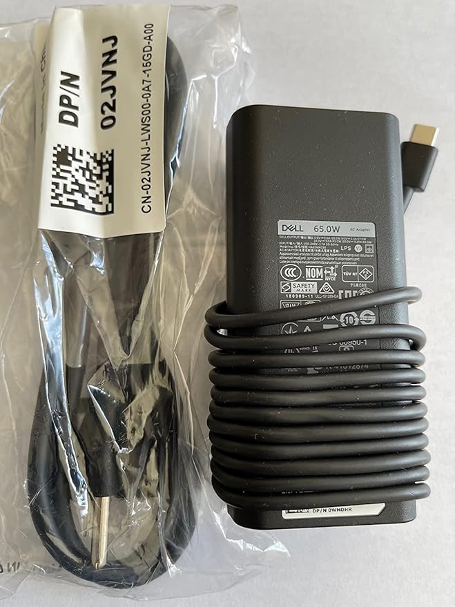 Dell Laptop Charger 65W Watt Usb Type C Ac Power Adapter La65Nm190