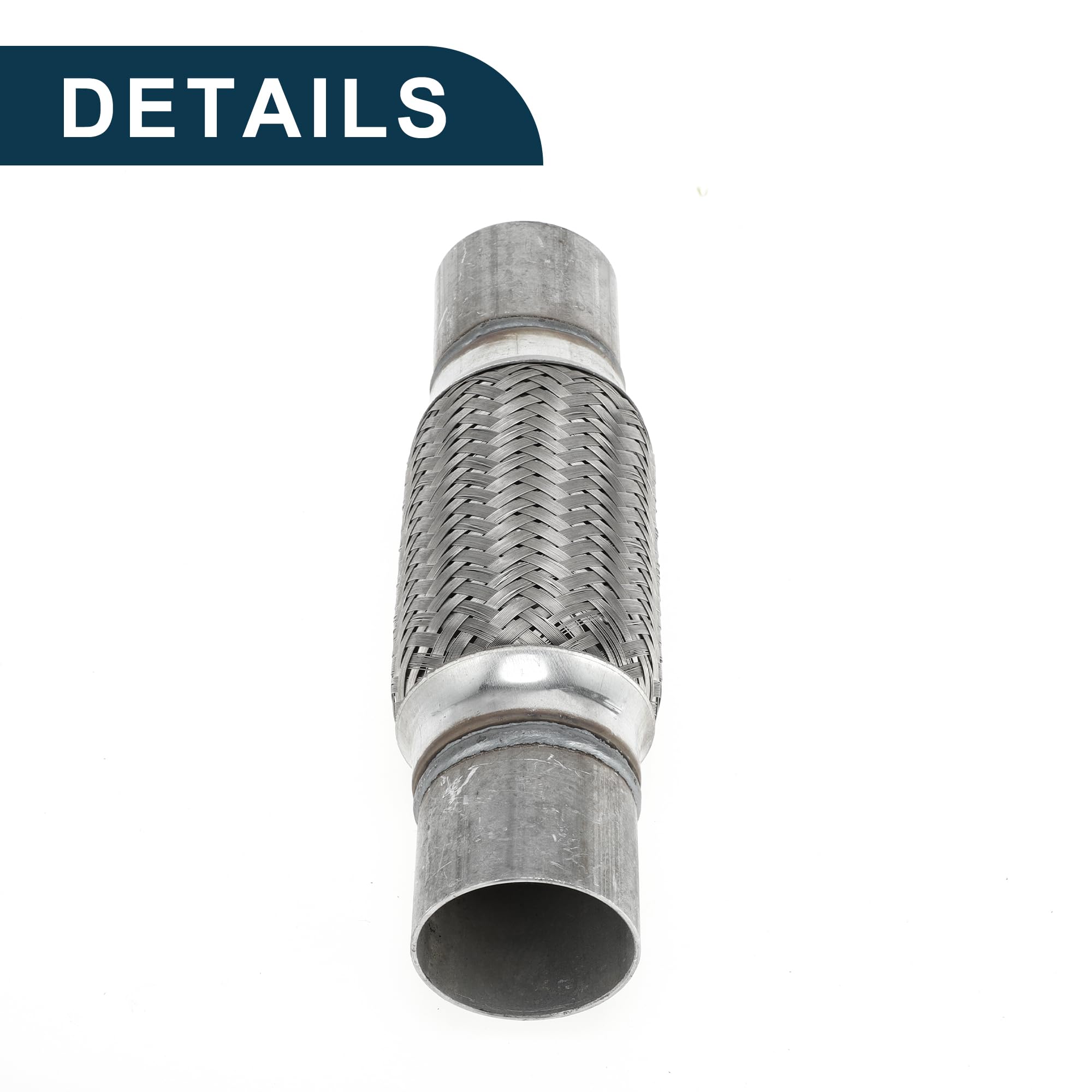 Tubo Flexible De Escape 2.16 Pulgadas OD 1 Pieza Para Automóvil | Acero Inoxidable, Plateado, Diámetro Interno 50mm, Longitud 250mm, Reduce Ruido Y Vibración, Universal Para Autos