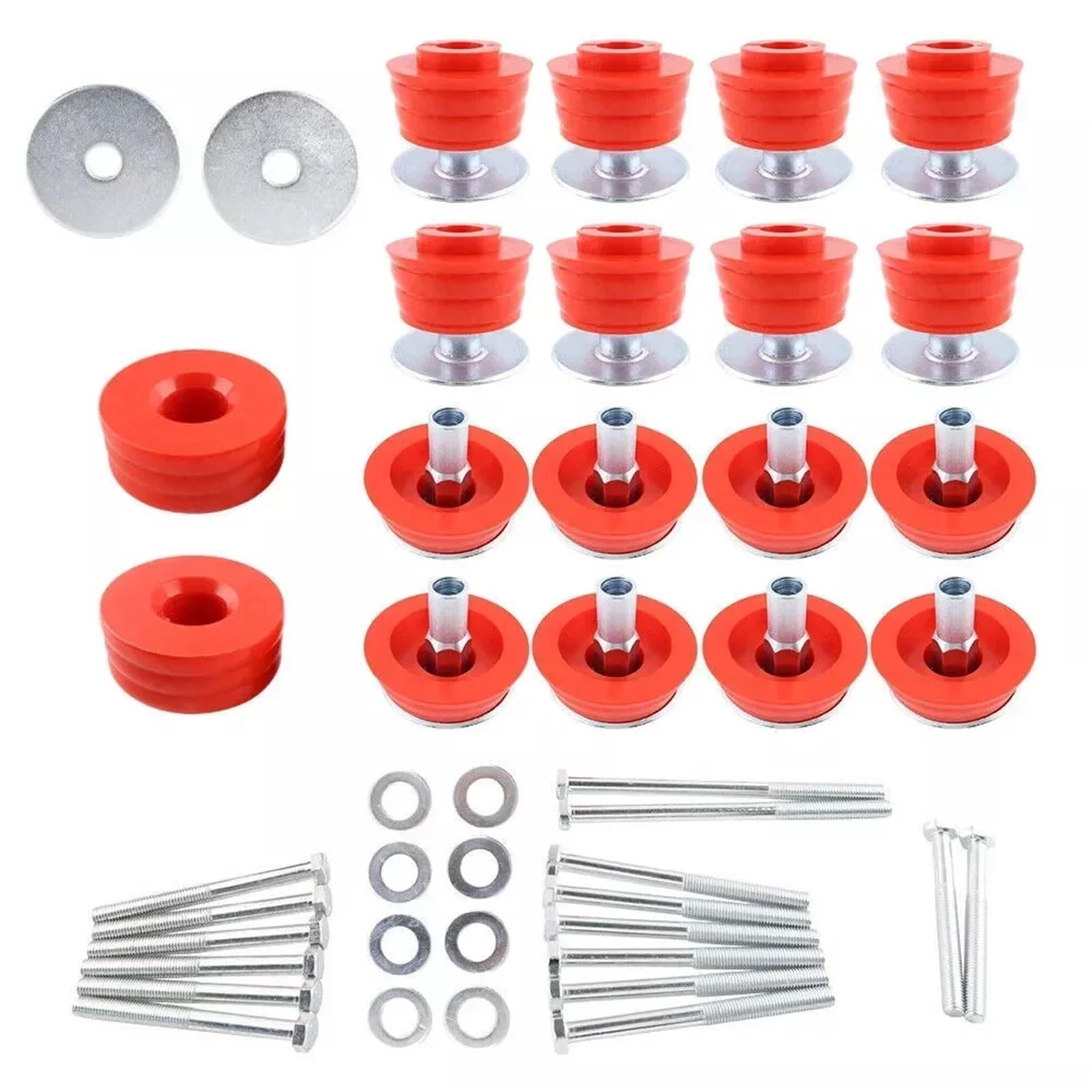 DGHBNP Bushings Fit For Ford F250 F350 Super Duty 2/4WD 08-16 Chassis Parts Body Cab Mount Bushing Kit Black Red Bushing Kit(Red)