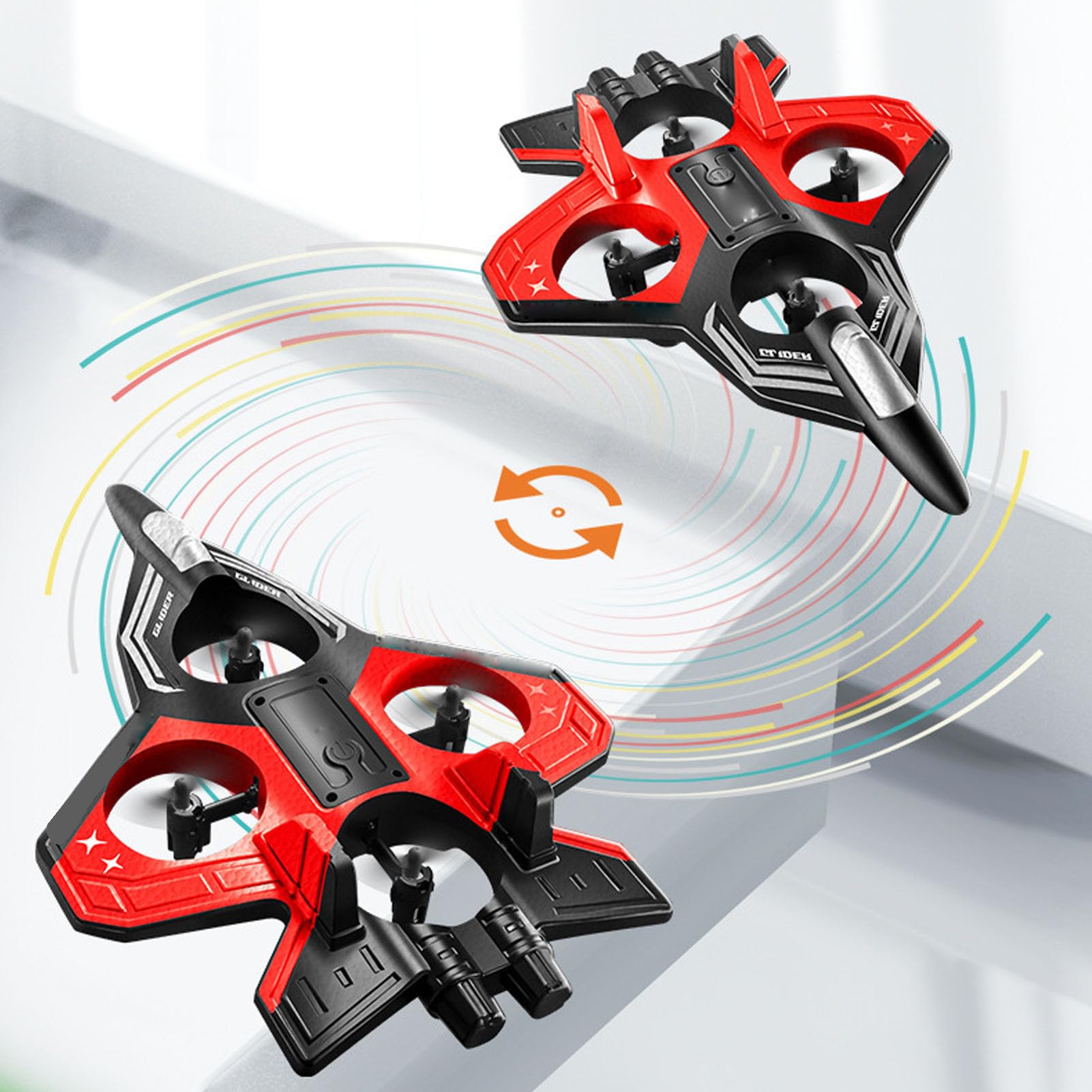 RC Slider, 2,4 GHz Zdalne Sterowanie Airpalne, 4 Ciągu Silnika | 3 Prędkości | 360 ° Kasketowe Samolotowe Samolotowe Zabawki światłami (Pojedyncza bateria)