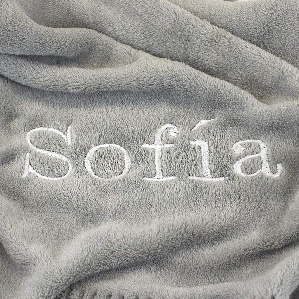 Regalos Originales para Bebés Recién Nacidos | Canastilla Bebé Manta Personalizada | Ideal para Paseos | Doudou | 3 a 6 Meses (Gris) | BebeDeParis