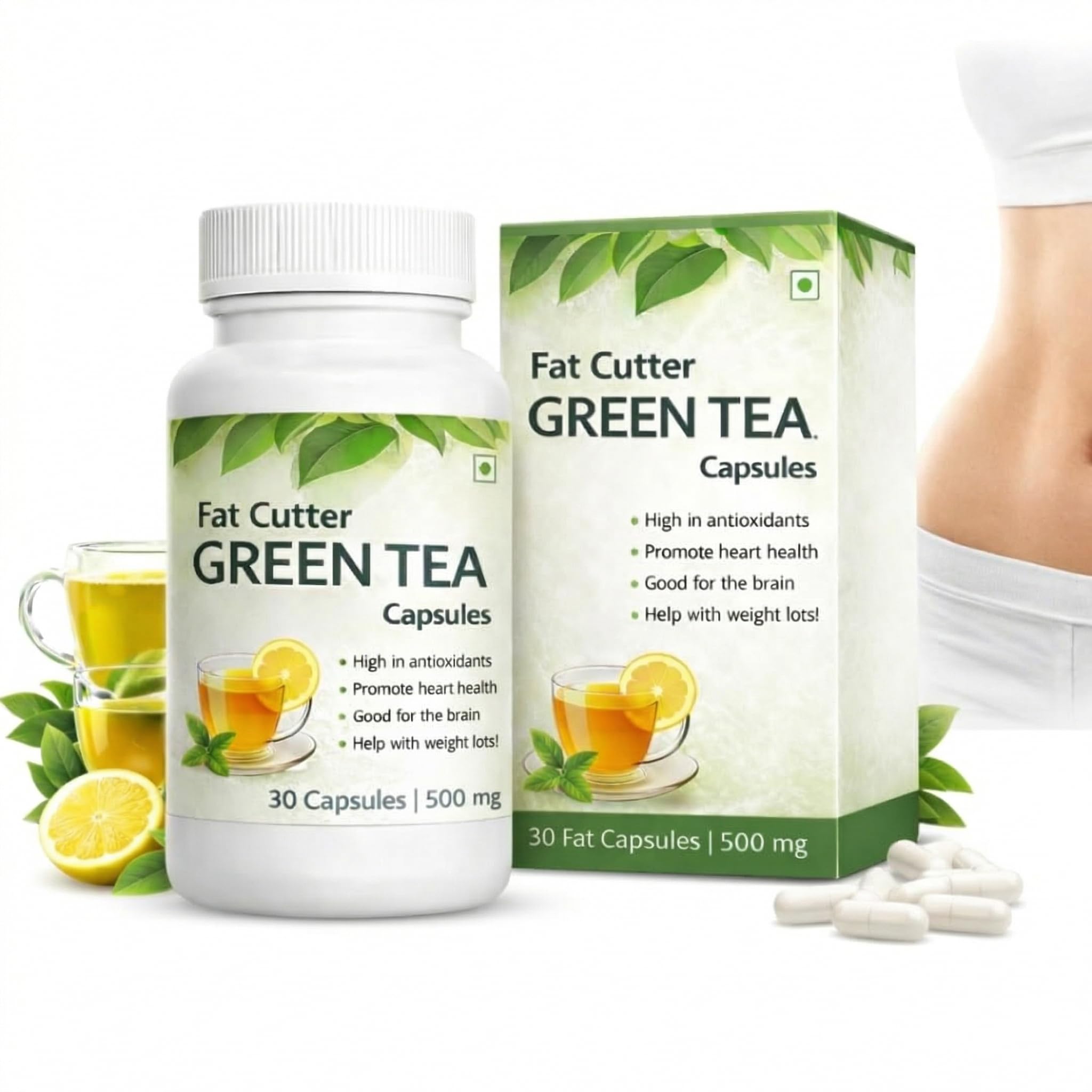YOUMORE Green Tea Extract Capsules | Herbal Metabolism Support Supplement | Antioxidant Rich Formula | Supports Active Lifestyle & Daily Wellness | 30 Veg Capsules