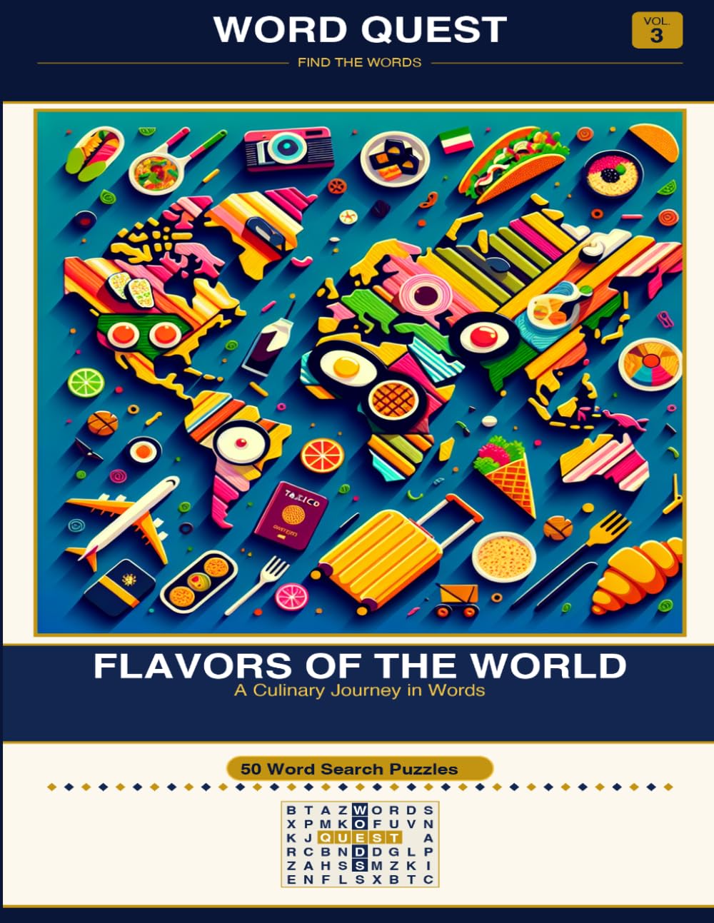 WORD QUEST Vol. 3: Flavors of the World: A Culinary Journey in Words