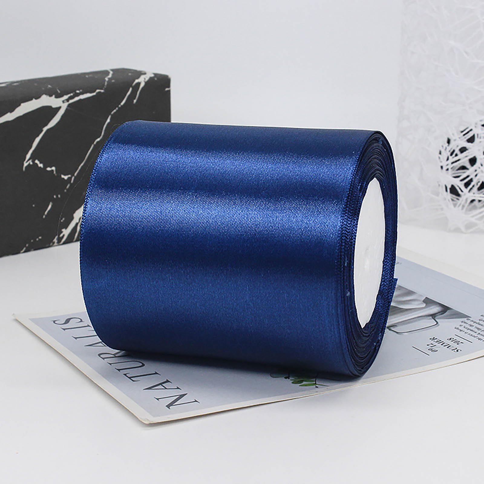 ZYOOO 10cm Wide Satin Ribbon,25m Purple Large Thick Ribbon for Wedding Decoration,Cutting Ceremony,Grand Opening,Sash,Chair,Table,Bows Floral,Sewing Craft,Gift Wrapping,DIY Decoration