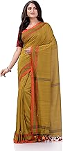 dB DESH BIDESH Women`s Traditional Bengali Tant Handloom Cotton Saree Royel Loveria Design With Blouse Piece