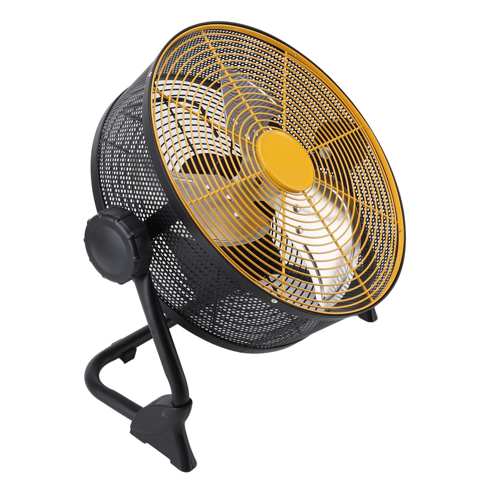 Eujgoov Hochgeschwindigkeits-Bodenventilator aus Metall, Industrieventilator mit Einstellbarer Geschwindigkeit und Wiederaufladbarem Akku für den Außenbereich in Garage und Dachboden