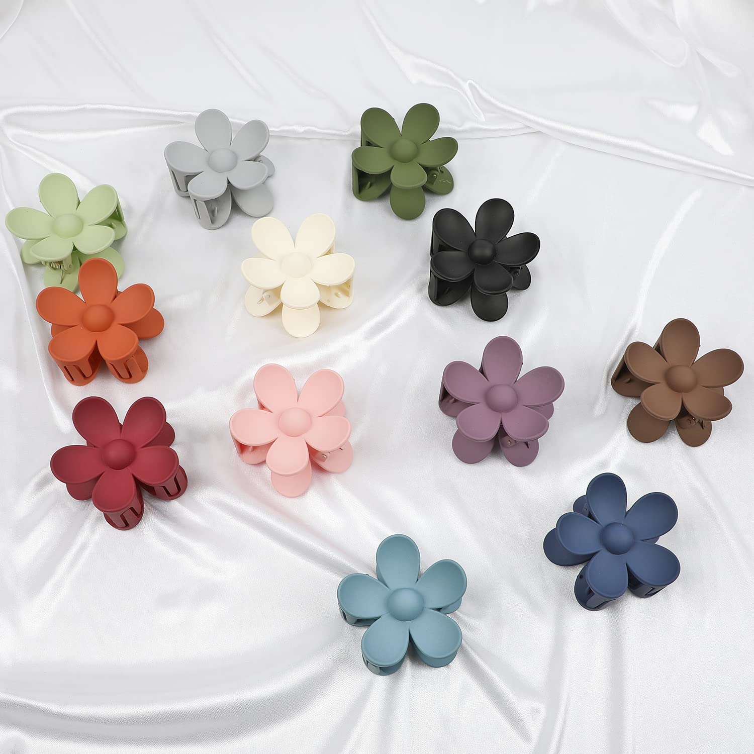 Flower Hair Claws Clip, 2PCS Large Claw Clips for Thick Hair,Strong Hold Nonslip 1/4Pcs Cute Flower Banana Hair Claw Clip for Thick Hair  main image 4