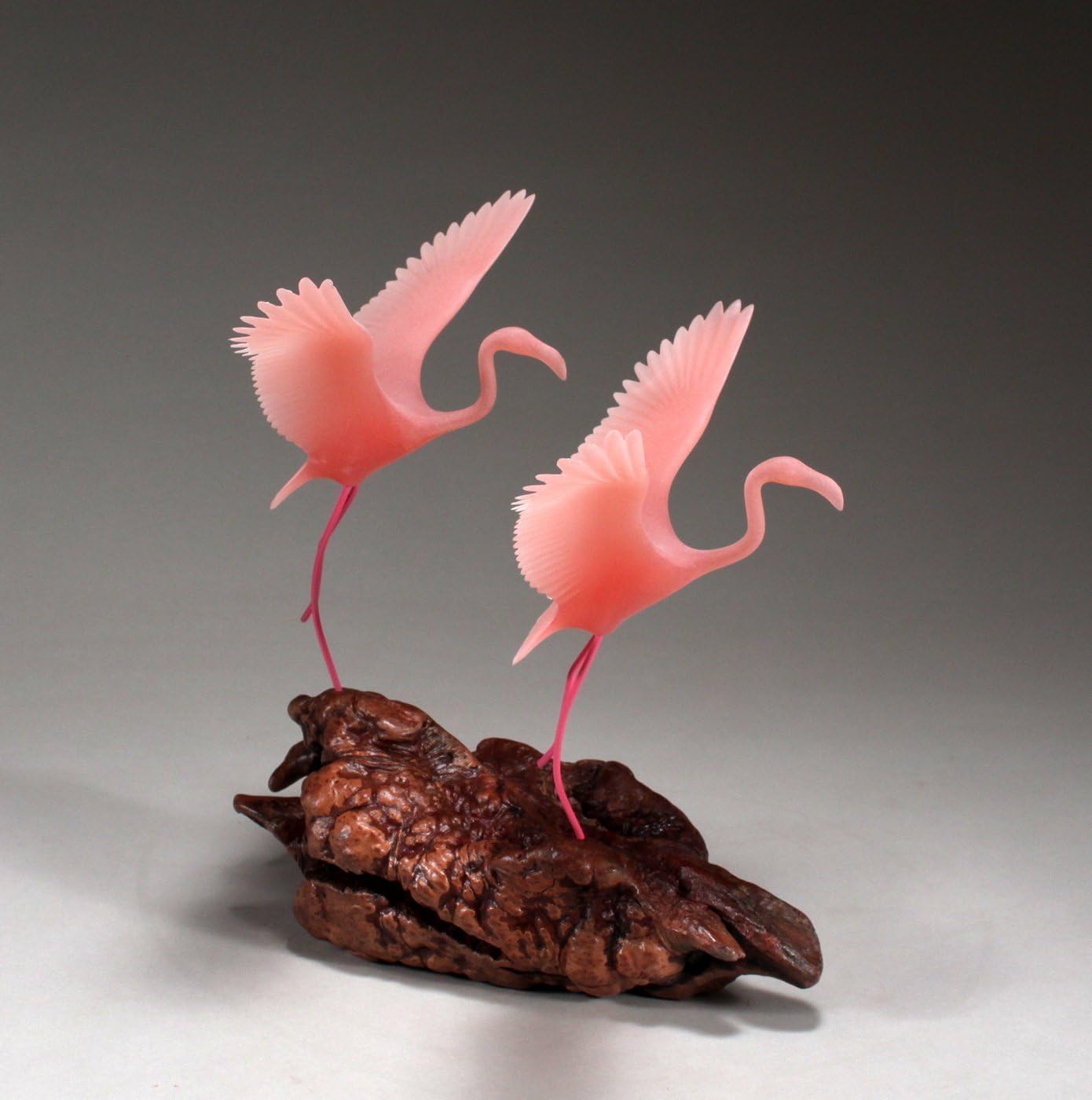 Flamingo Pair by John Perry in Flight Sculpture Statue Figurine