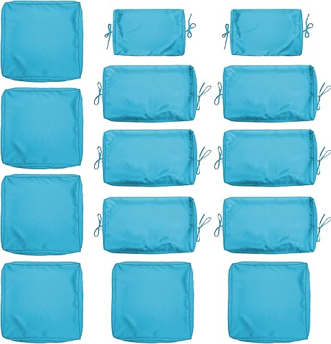 14 fundas de cojín para exteriores, fundas impermeables de repuesto para cojines de patio al aire libre, con cremallera, para muebles de exterior,