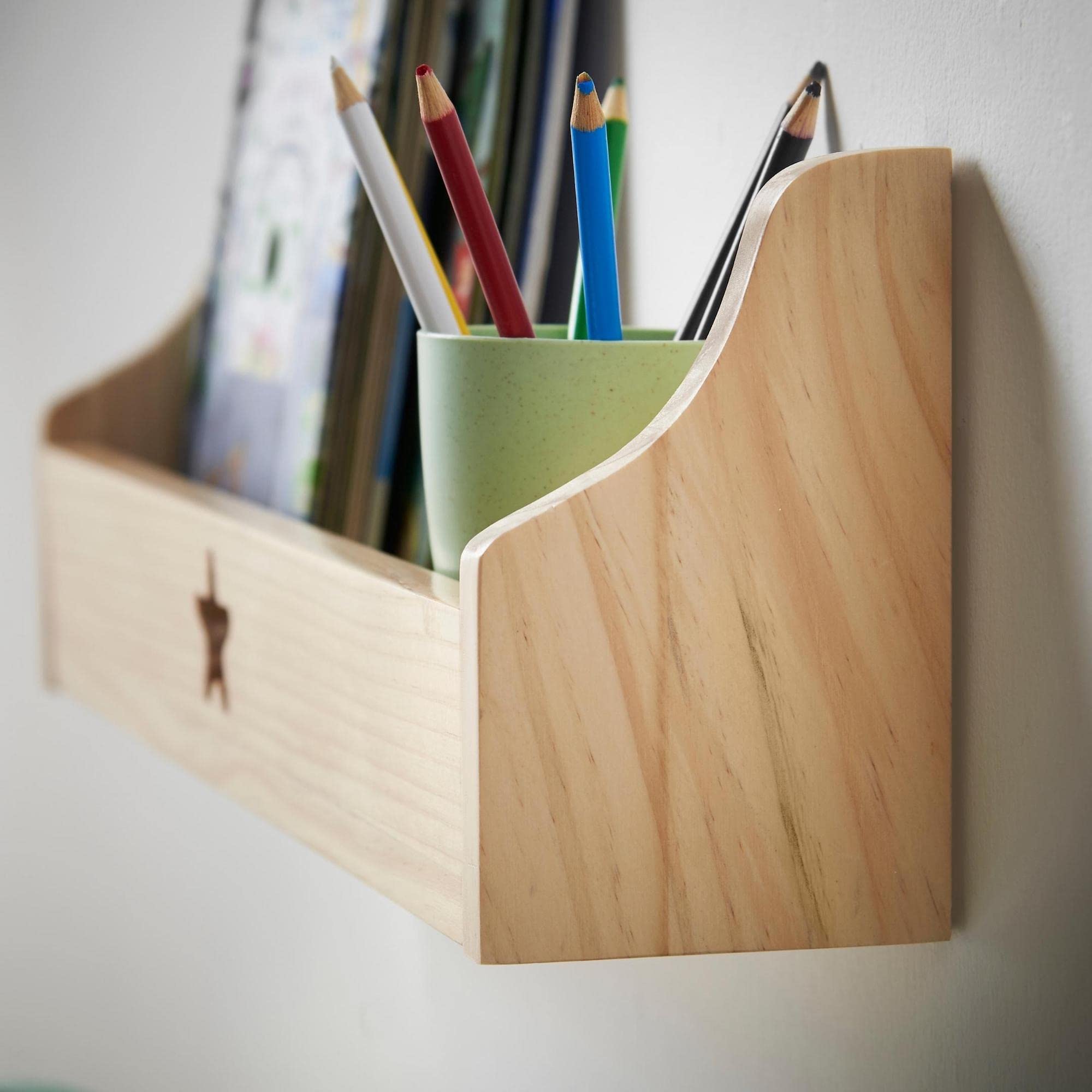 Haus Projekt Półka ścienna (3-pak sosnowych) dziecięca gwiazda pływający organizer na książki, dekoracja przedszkola, montowane na ścianie drewniane rozwiązanie do przechowywania, półki do pokoju