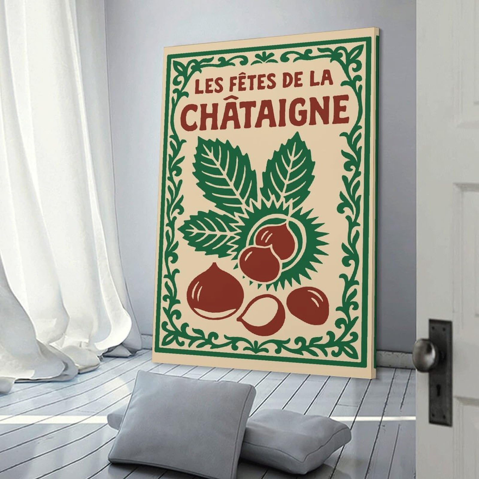 Junmoney Chestnut Festival Home Decor Wall Art, 20x30inch(50x75cm), for Bedroom, Lounge Or Dressing Area, Canvas Wall Decor for Personal Spaces