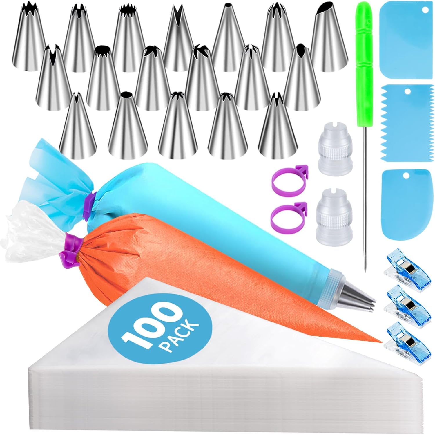 Piping Bags and Tips Set, Cakes Decorating Kit Supplies