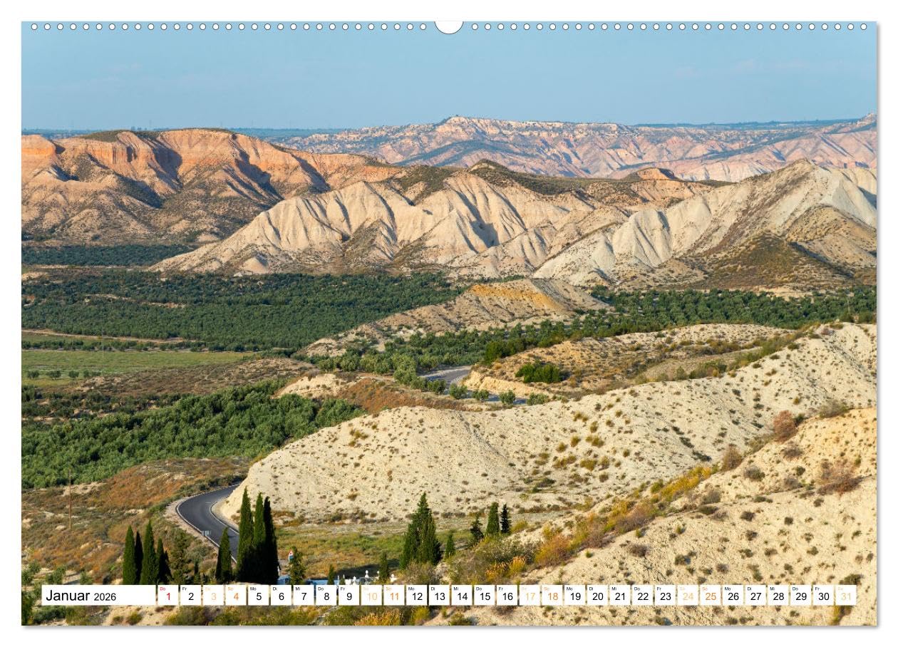 Wüsten in Spanien (hochwertiger Premium Wandkalender 2026 DIN A2 quer), Kunstdruck in Hochglanz: Entdecken Sie faszinierende Landschaften in Spanien. (CALVENDO Orte)