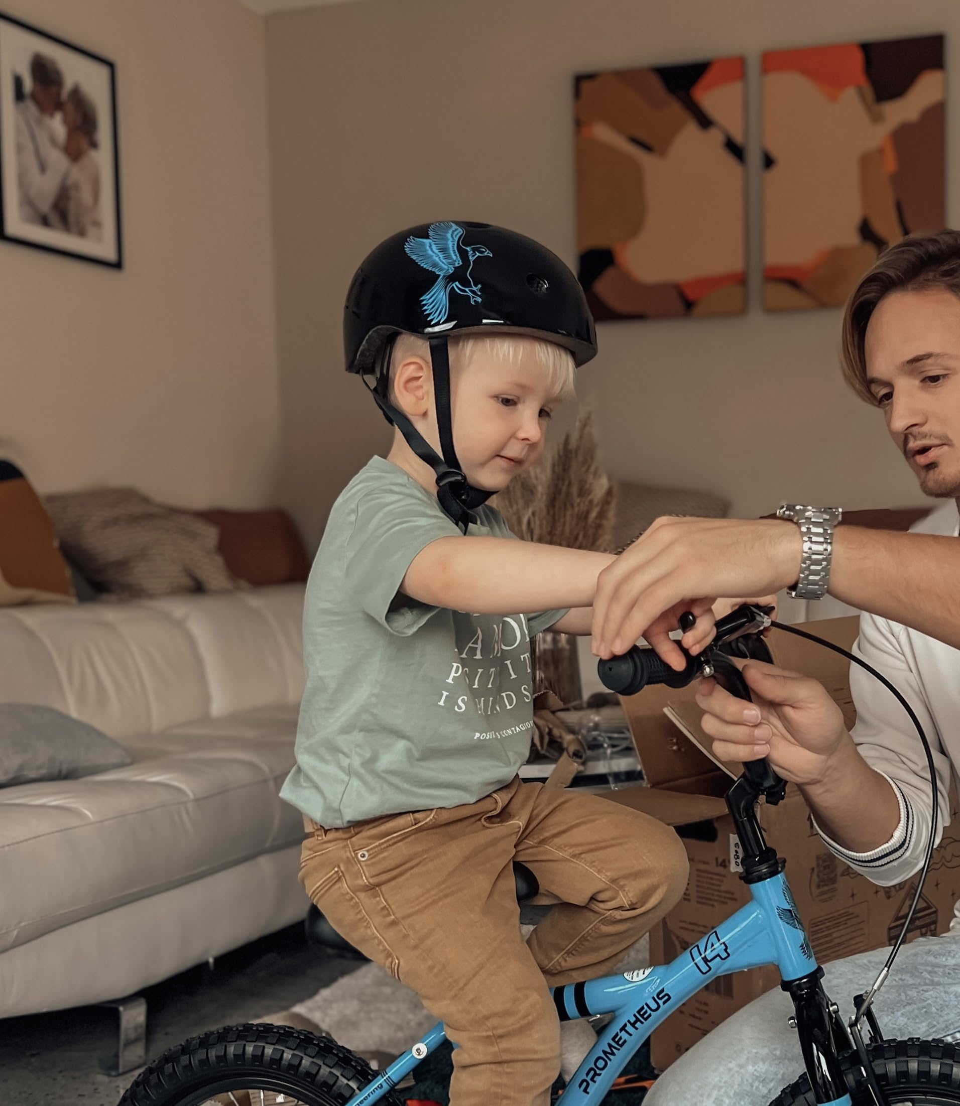 PROMETHEUS BICYCLES Children's Bicycle Helmet Boys Girls Children's Bicycle Helmet Skater Helmet 3 4 5 6 Years XS 48-52 cm Children's Helmet Bicycle with Rotating Ring Helmet TÜV Rheinland (Blue