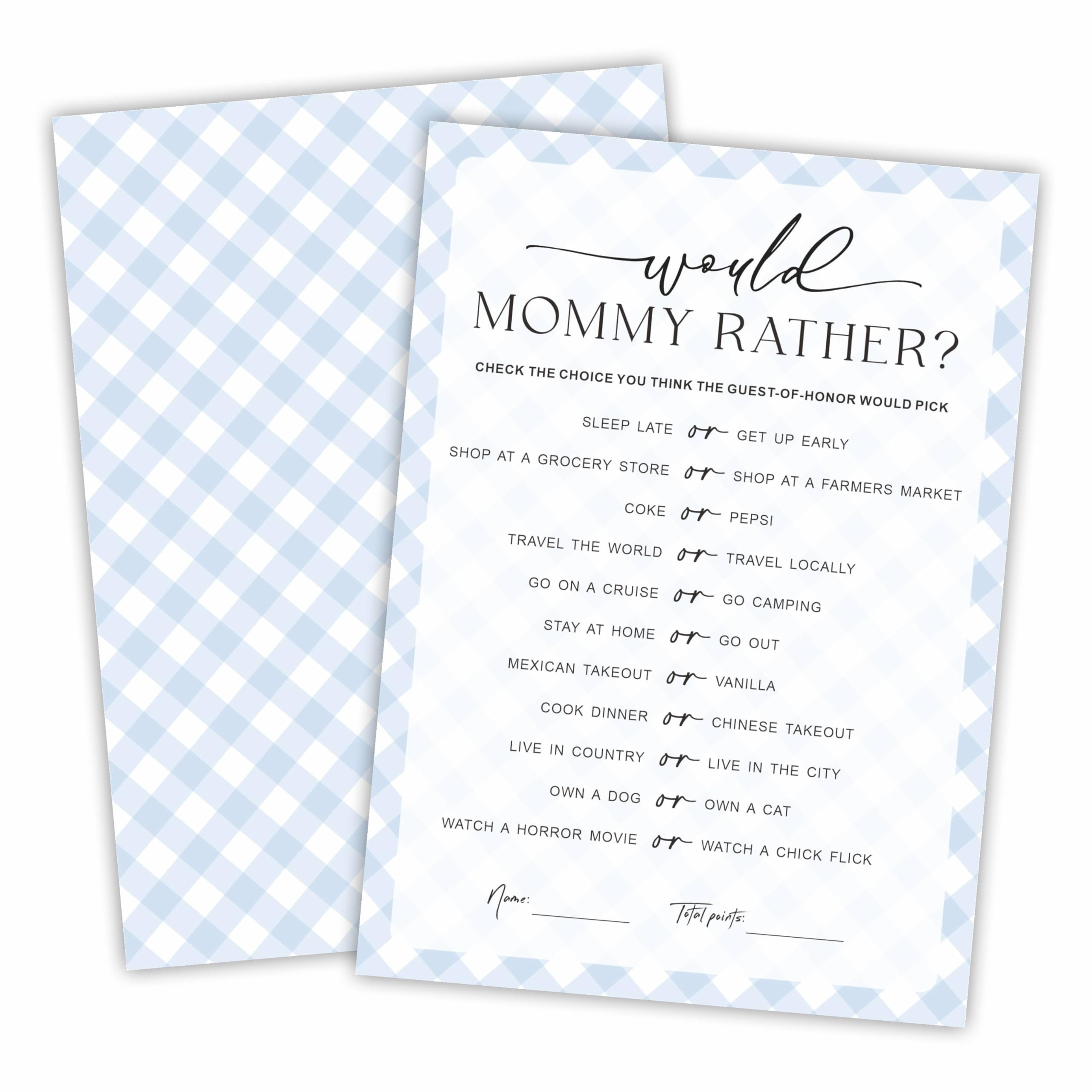 'Would Mommy or Daddy Baby Shower' karty do gier, zabawne gry dla chłopca lub dziewczynki, neutralny pod względem płci, nowoczesny, minimalistyczny design, zajęcia imprezowe, 30 kart 12,7 x 18 cm