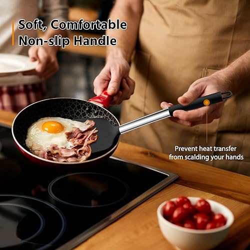 Miniatura 4 de E-far Juego de 2 espátulas de silicona, espátulas sólidas y ranuradas para utensilios de cocina antiadherentes, utensilios de cocina de goma