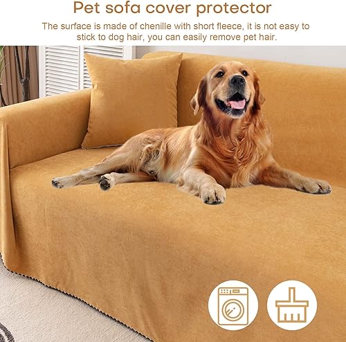 Miniatura 3 de Funda impermeable para sofá de mascotas, funda lavable para sofá modular de 3 cojines, protector de sofá a prueba de arañazos y gatos, 71 x 134