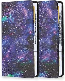 Stylish 2-Pack Leather Car Document Holder with Magnetic Shut (Purple)