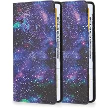 2 Ppack Leather Car Registration and Insurance Card Holder, Car Document Holder for Cards License with Magnetic ShutPurple
