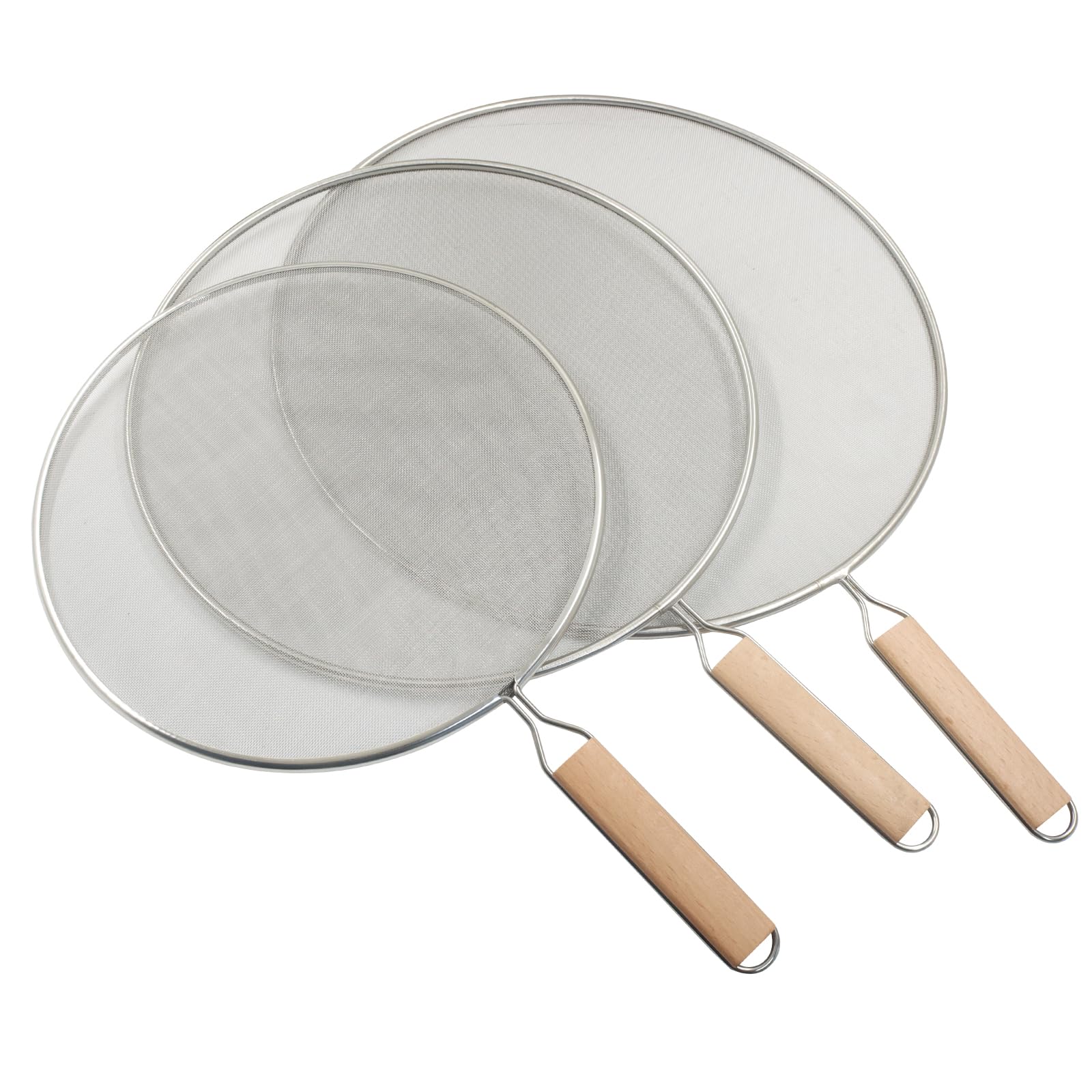 Ustensile de cuisine anti-projections de graisse en inox pour poêle et friture