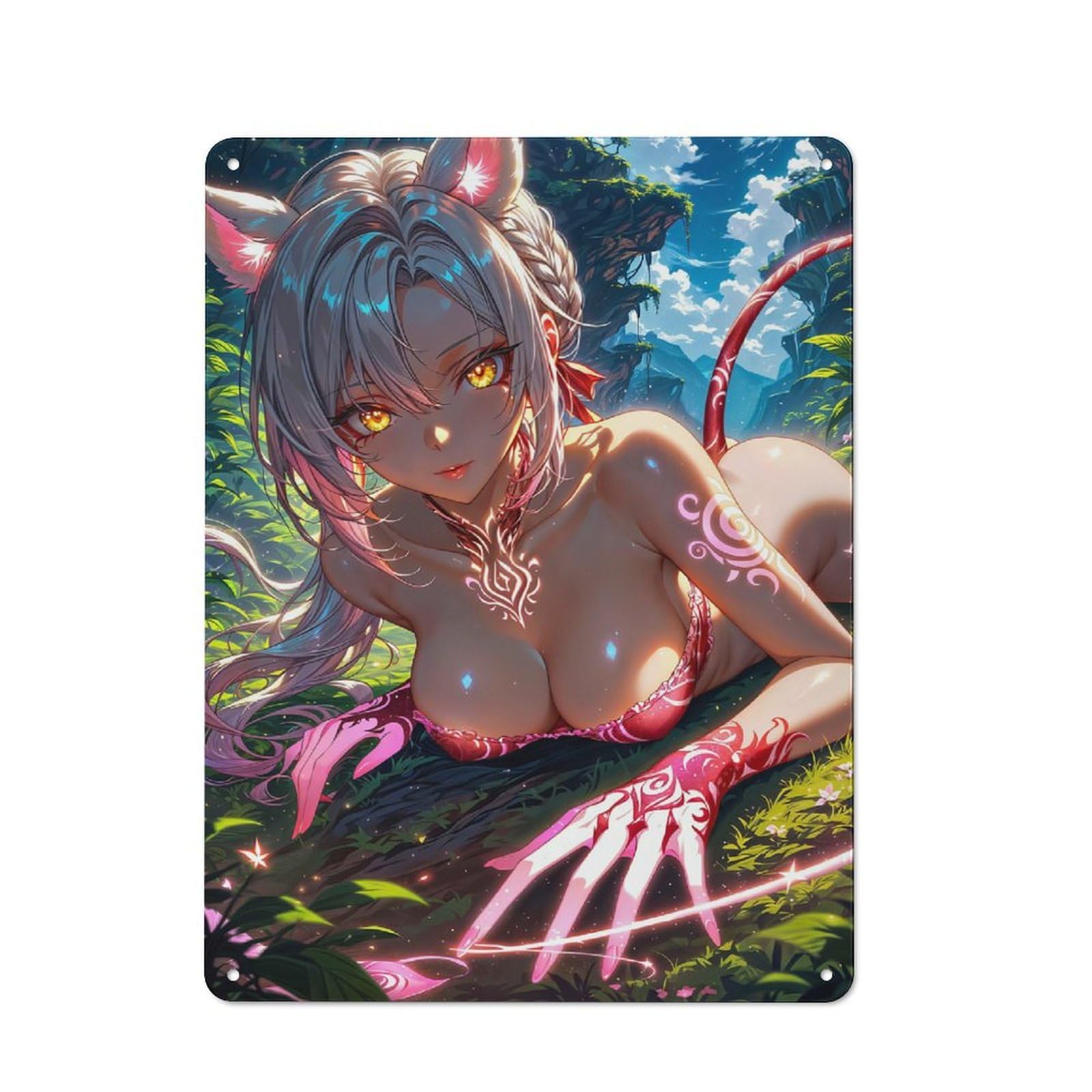 Everyday Forest Anime Cat Girl Metal Gift Sign 40x30cm, Room Wall Plaque for Home, Shop, Pub Or Studio Wall