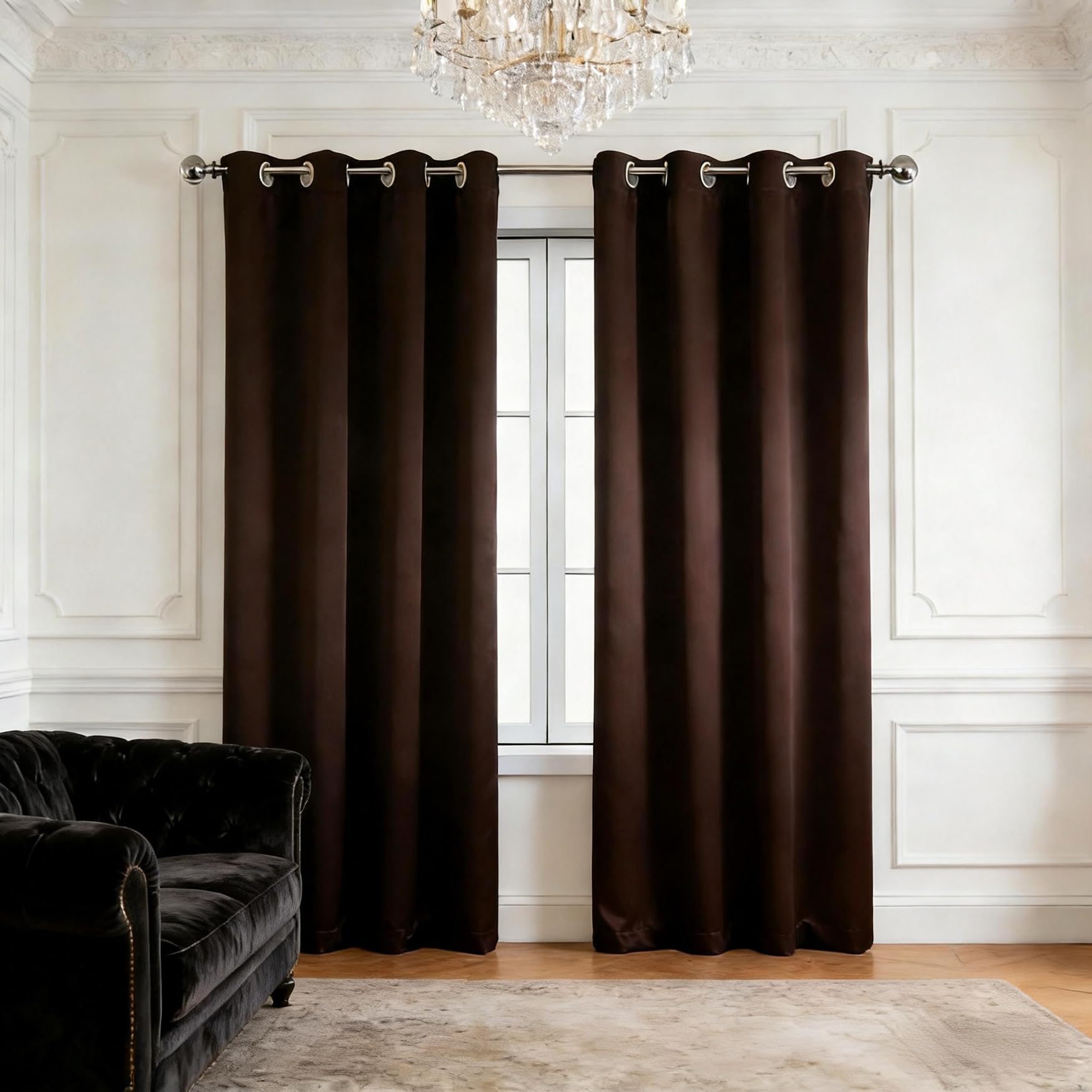Rideau occultant dressing et salon marron pour bloquer les rayons UV d'été