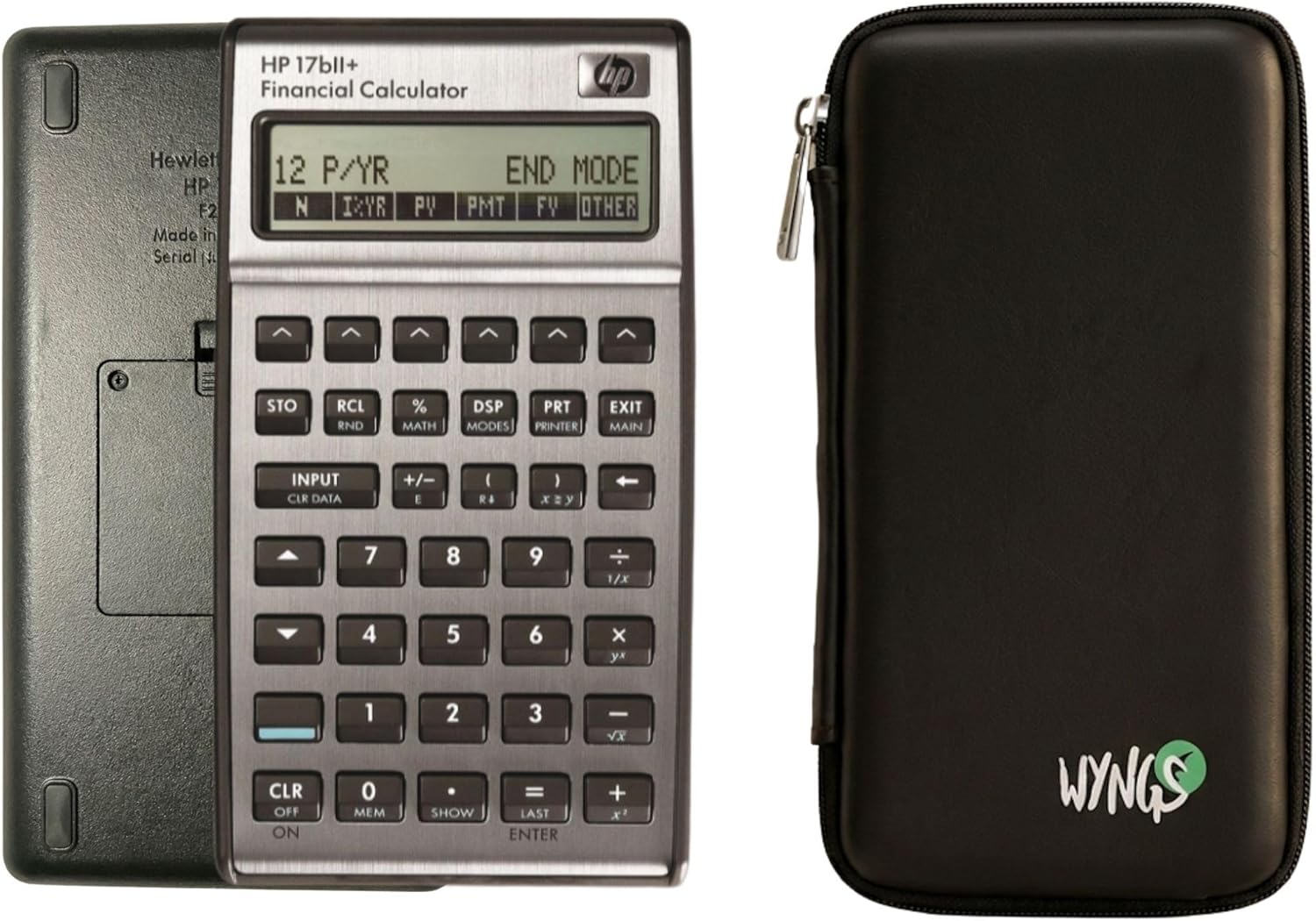HP 17B II Plus/Hewlett Packard 17BII+ Financial Scientific Calculator + WYNGS Protective Case Black